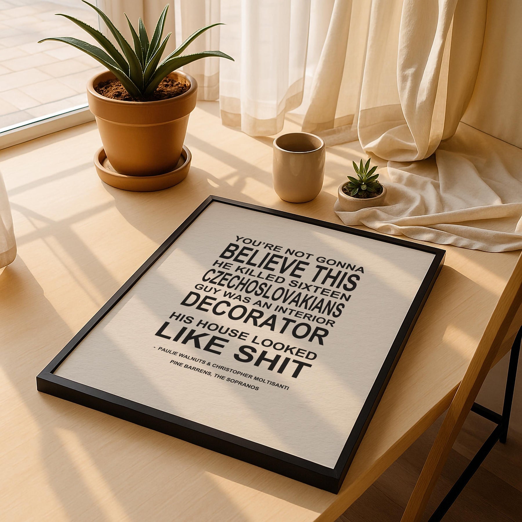 Pine Barrens | Typographic Art Print | Iconic Sopranos "You're Not Gonna Believe This" Quote Featuring Paulie & Christopher — image 5