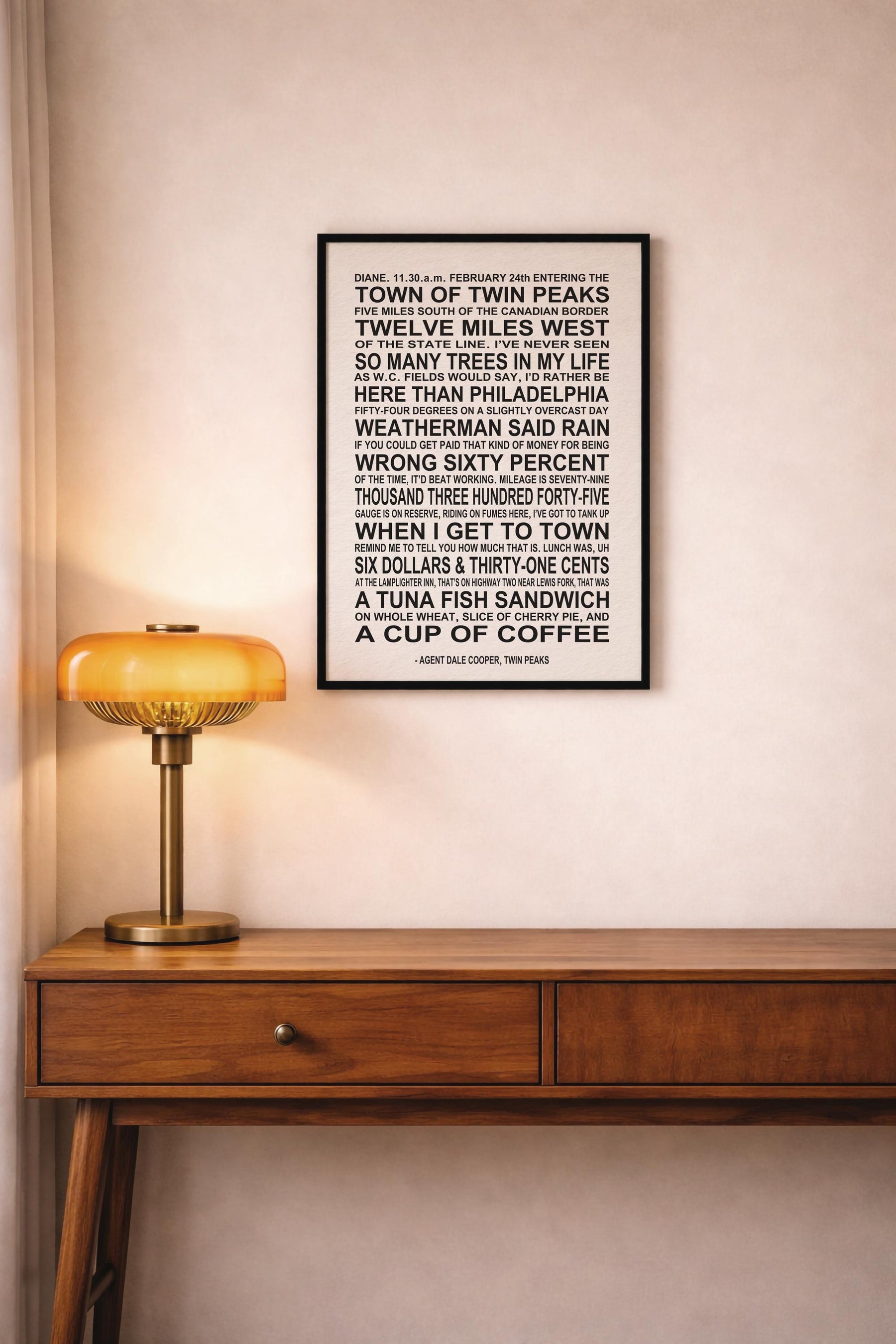 Twin Peaks Quote Art Print – Dale Cooper Typography Poster — image 8