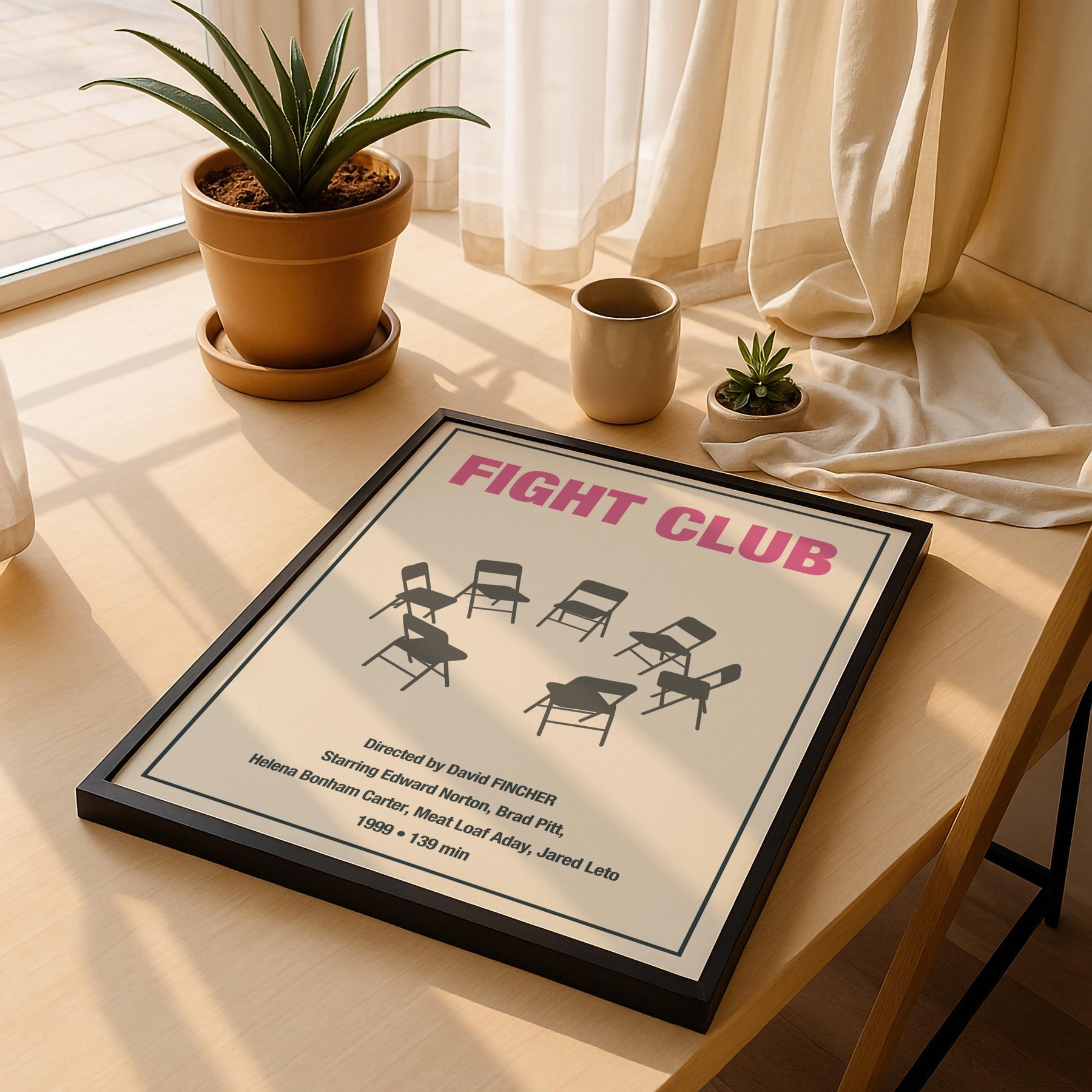 Fight Club Minimalist Movie Poster – Basement Meeting Chairs  – Film Art Giclée Print — image 5