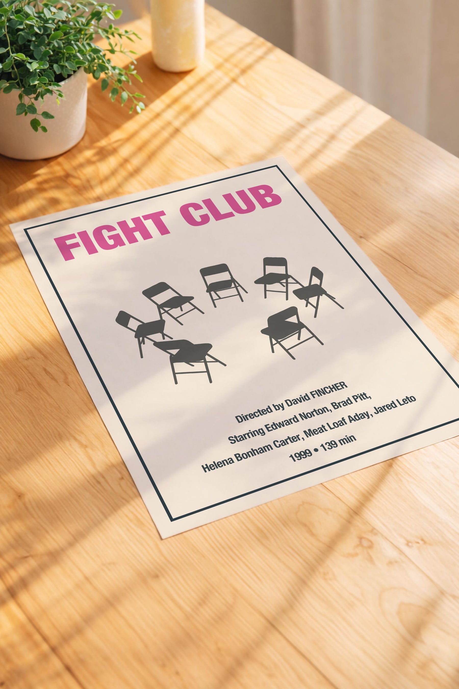 Fight Club Minimalist Movie Poster – Basement Meeting Chairs  – Film Art Giclée Print — image 3