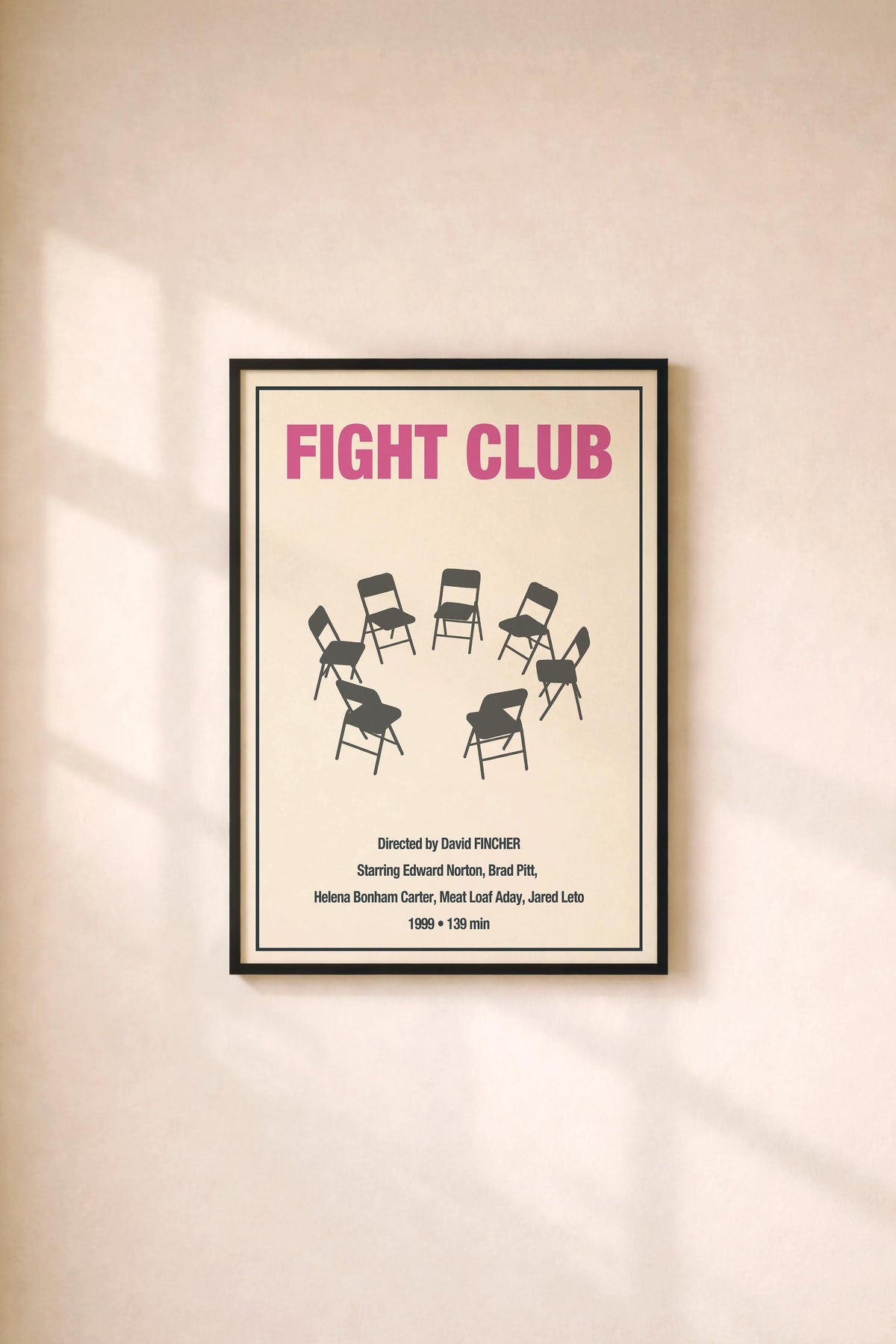 Fight Club Minimalist Movie Poster | Basement Meeting Chairs | Film Art Giclée Print