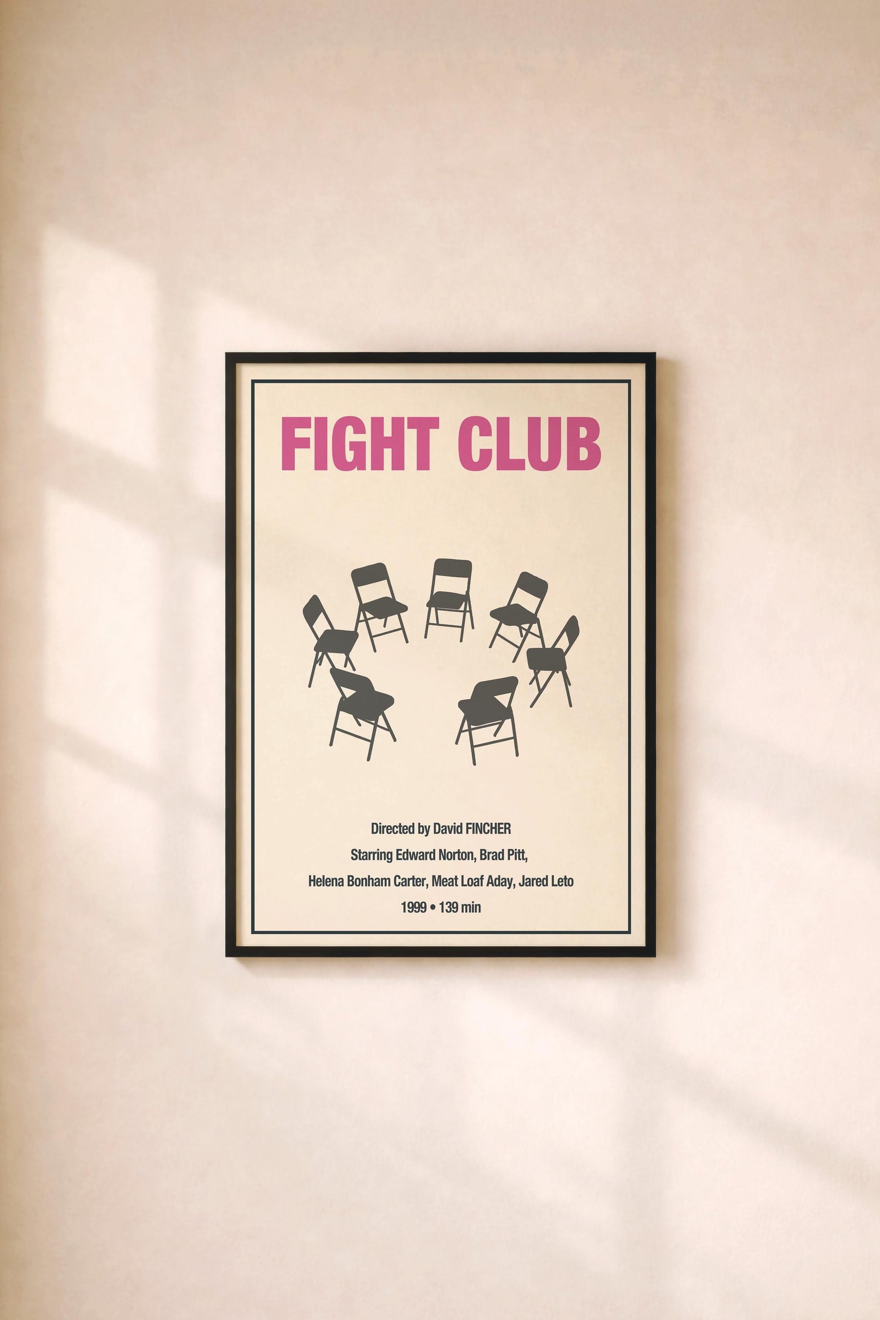 Fight Club Minimalist Movie Poster – Basement Meeting Chairs  – Film Art Giclée Print