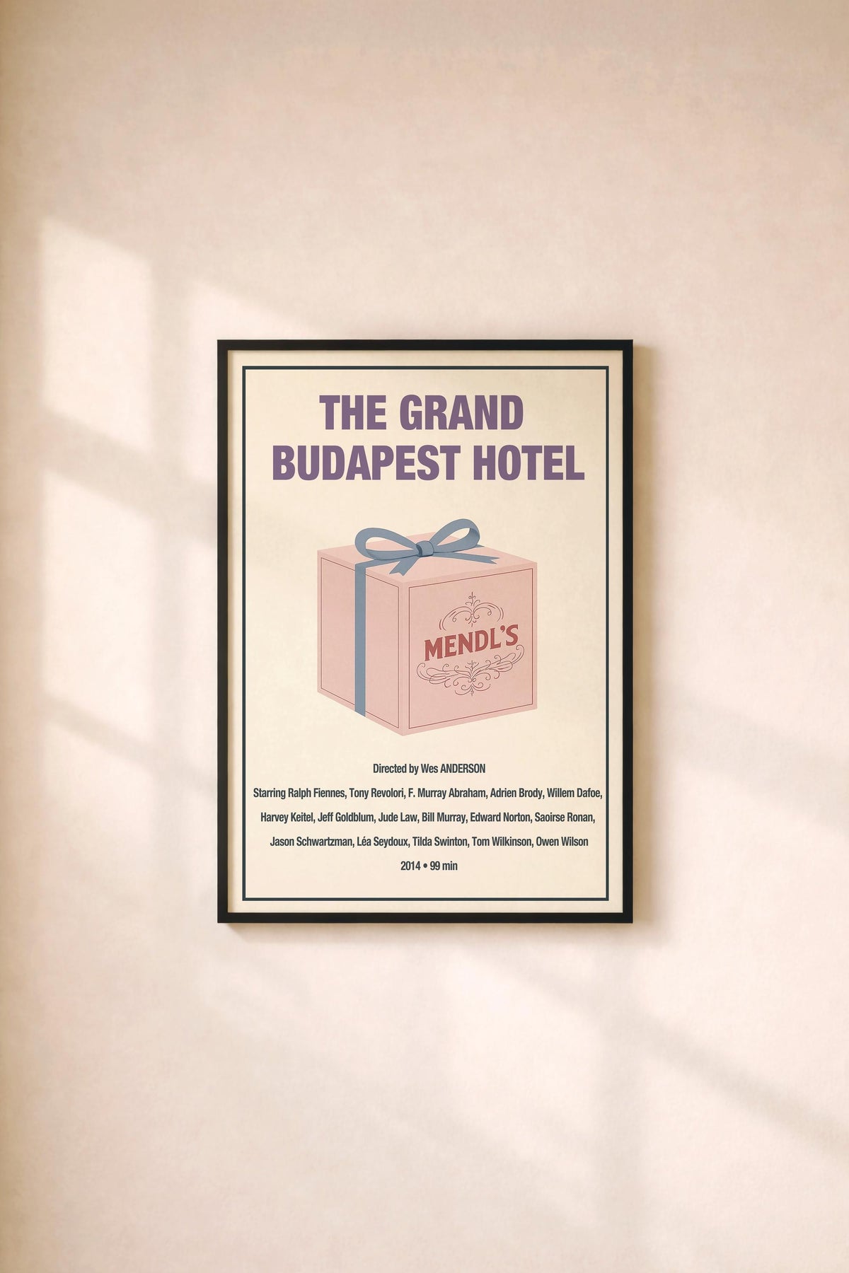 The Grand Budapest Hotel Minimalist Movie Poster – Mendl’s Patisserie Box Film Art Cinema Print