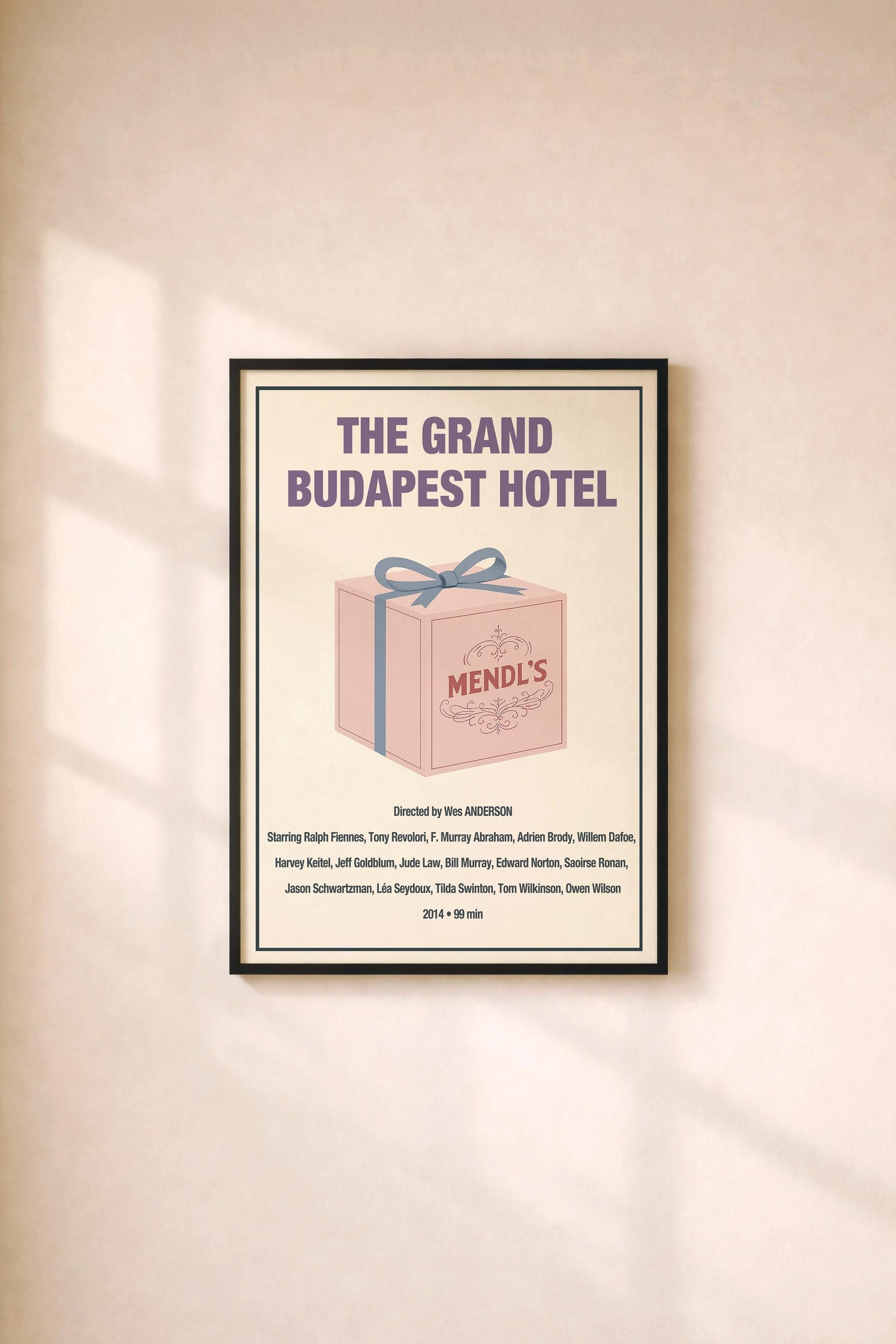 The Grand Budapest Hotel Minimalist Movie Poster – Mendl’s Patisserie Box Film Art Cinema Print