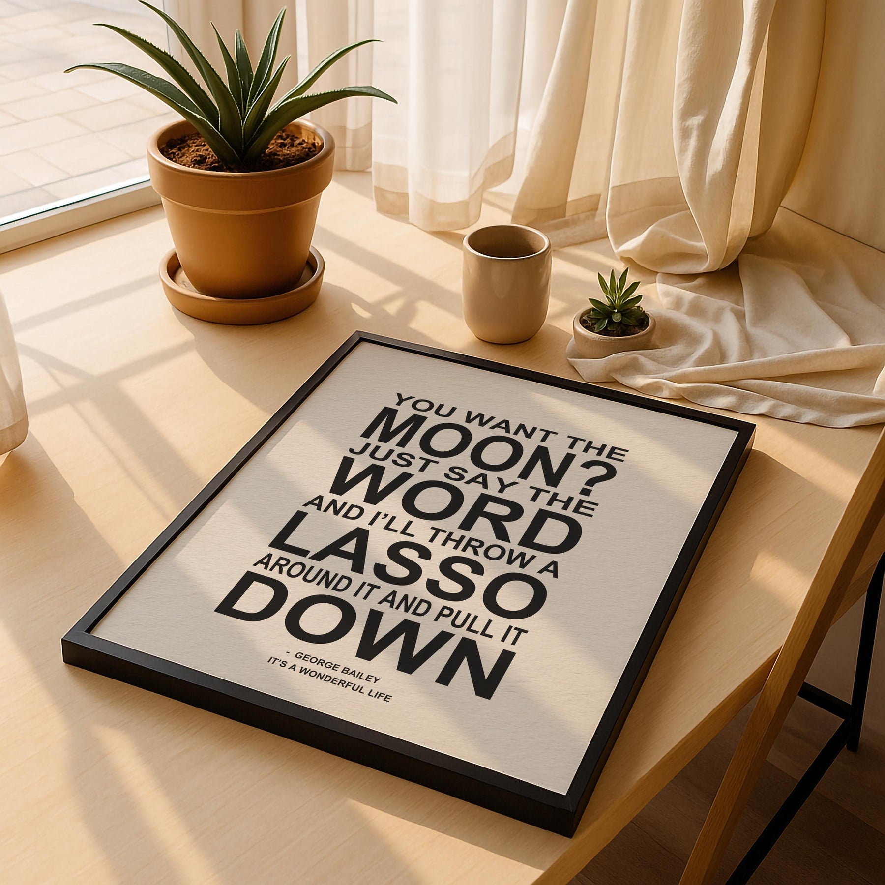 It's A Wonderful Life | Typographic Art Print |  "You Want The Moon?" Quote | George Bailey  | Frank Capra  |  Film Art Movie Poster — image 5