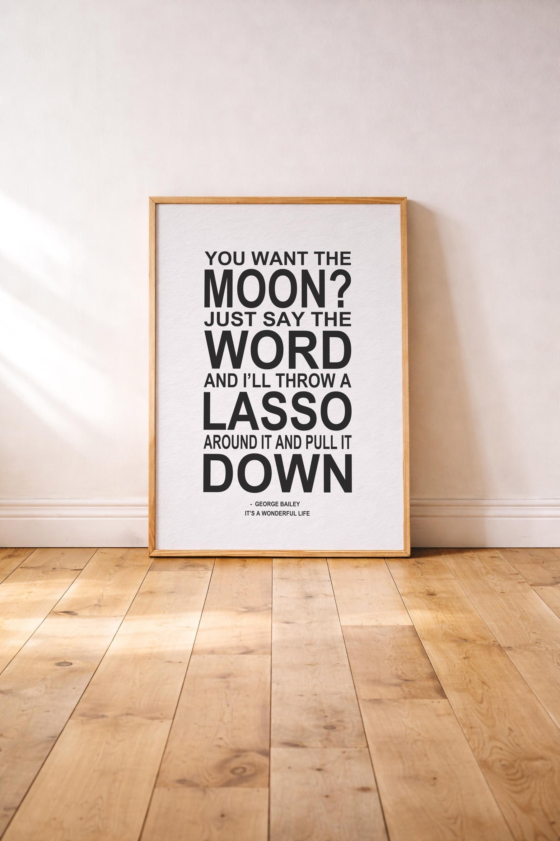 It's A Wonderful Life | Typographic Art Print |  "You Want The Moon?" Quote | George Bailey  | Frank Capra  |  Film Art Movie Poster — image 2