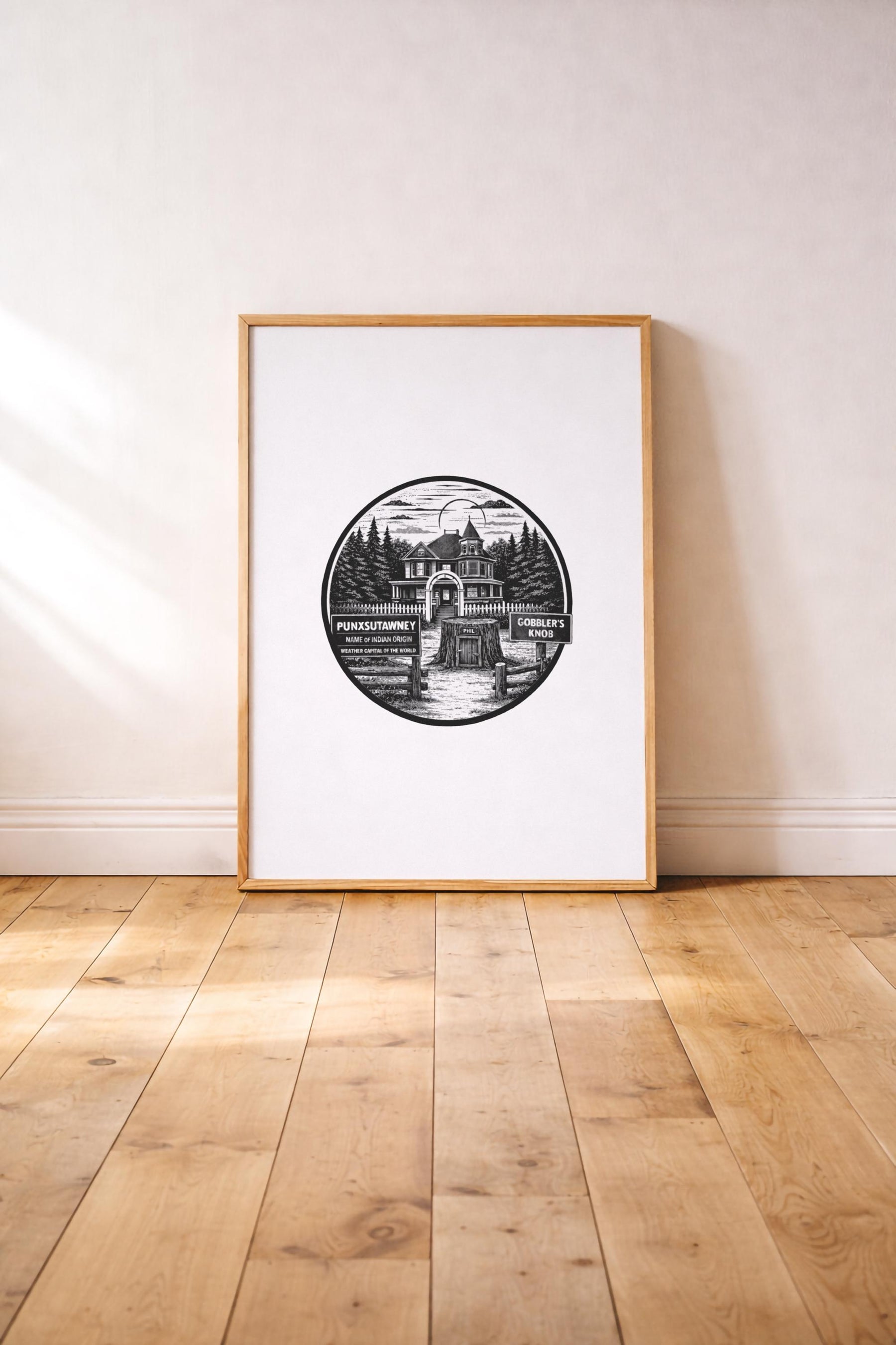 Groundhog Day Print – Gobbler’s Knob Punxsutawney Pennsylvania Film Art Print, Minimalist Movie Location Poster — image 2