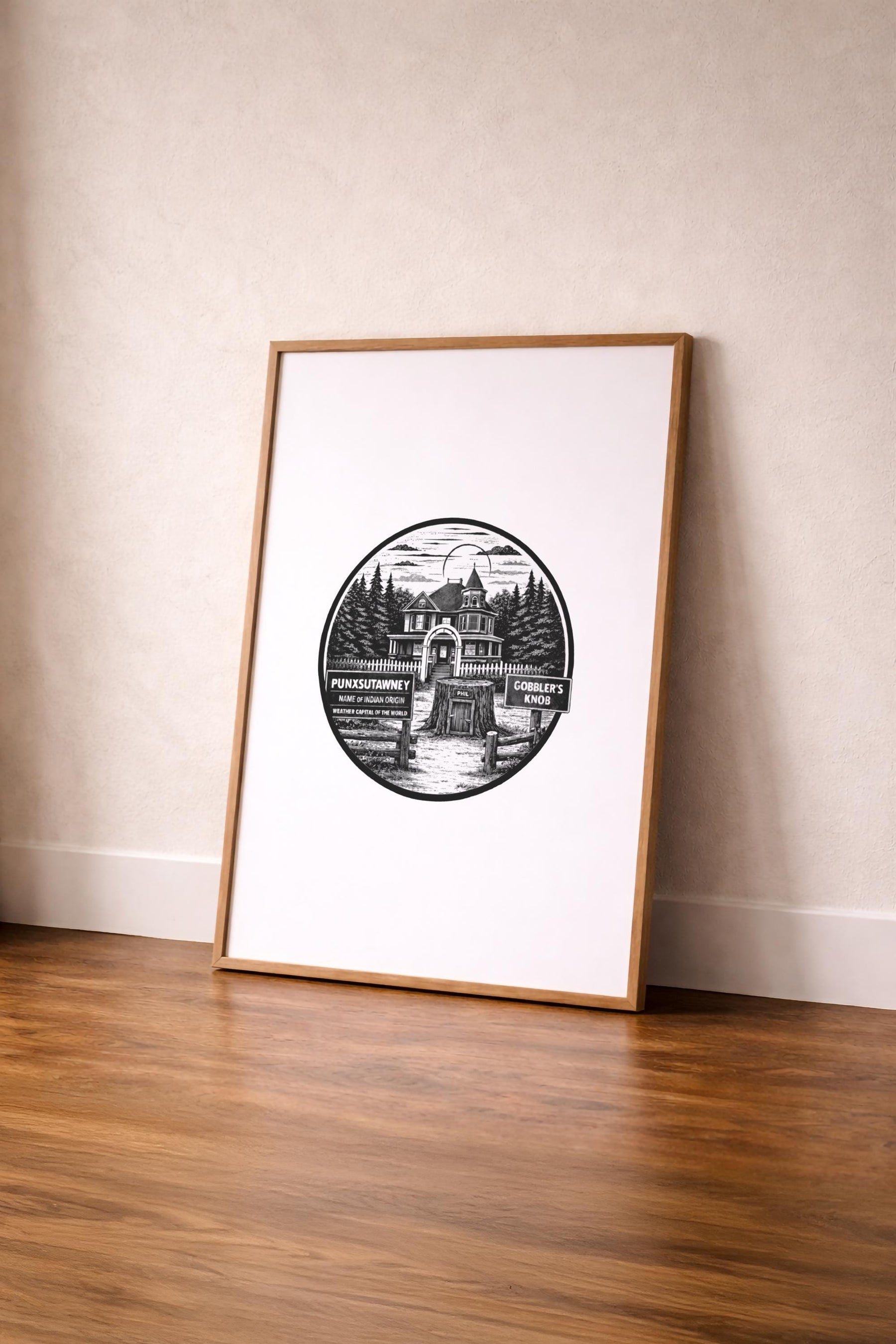 Groundhog Day Print – Gobbler’s Knob Punxsutawney Pennsylvania Film Art Print, Minimalist Movie Location Poster — image 4