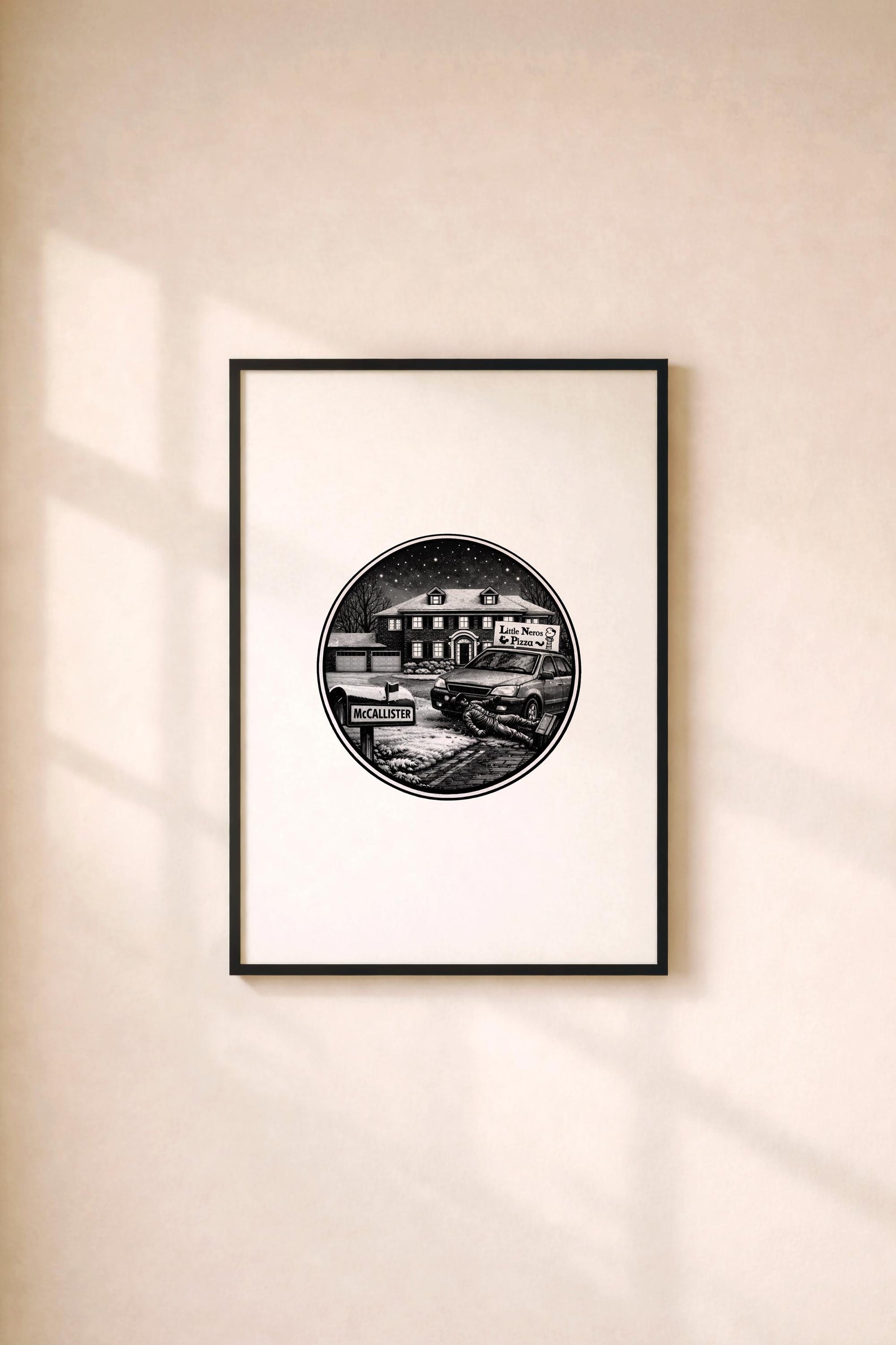 Home Alone Print – McCallister House Movie Location Art Print, Little Nero’s Pizza Minimalist Film Poster, Christmas Movie Wall Art