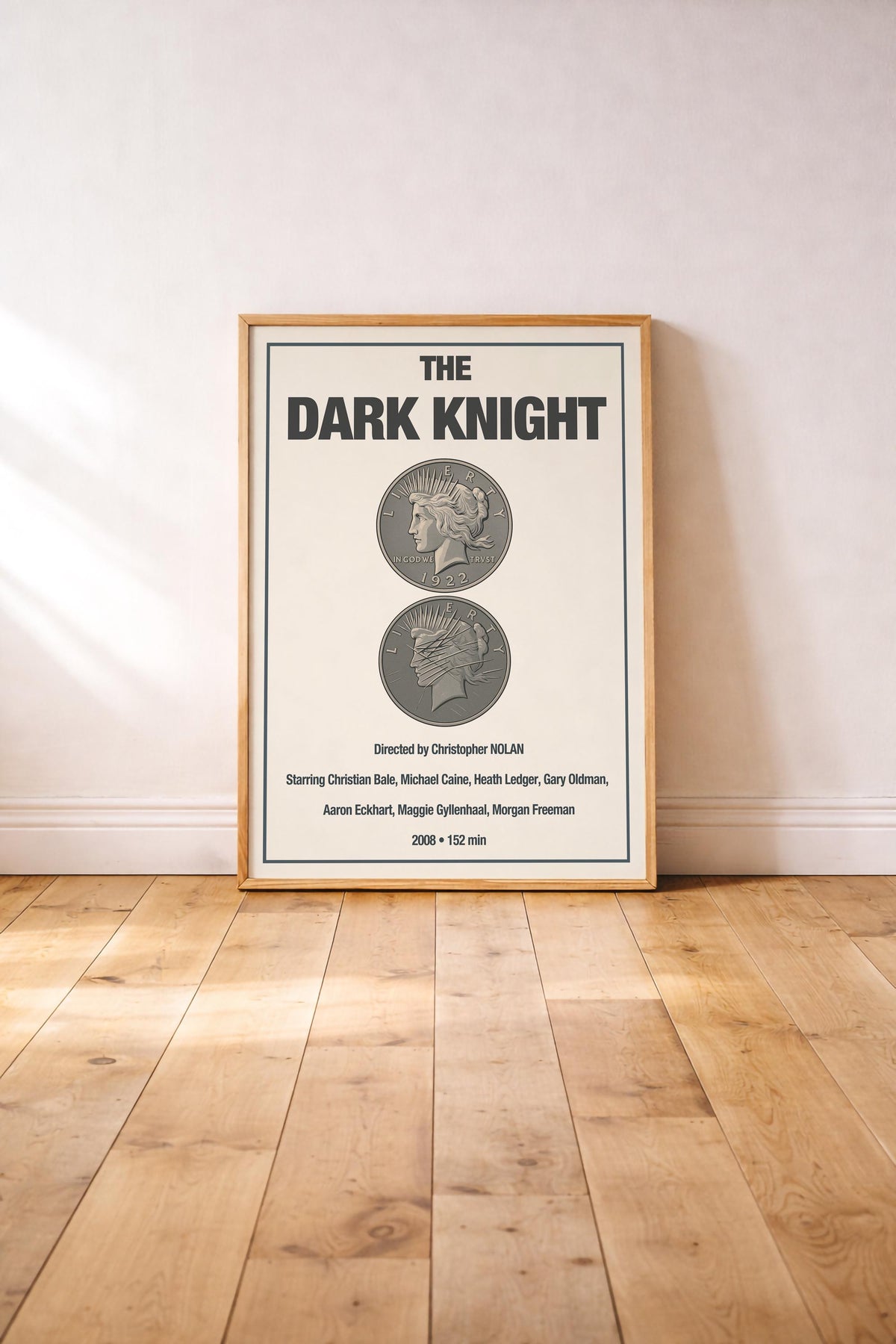 The Dark Knight Minimalist Movie Poster | Harvey Dent/Two Face Coin Film Art Cinema Print