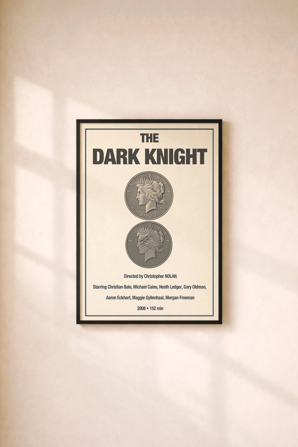 The Dark Knight Minimalist Movie Poster – Harvey Dent/Two Face Coin Film Art Cinema Print