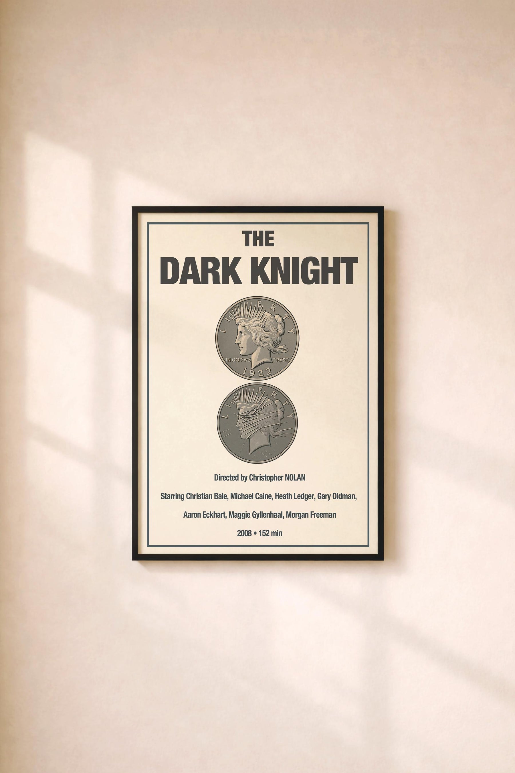 The Dark Knight Minimalist Movie Poster – Harvey Dent/Two Face Coin Film Art Cinema Print