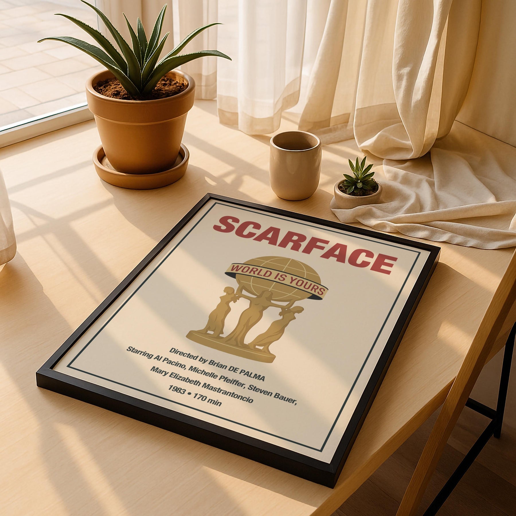 Scarface Minimalist Movie Poster – The World Is Yours Statue Film Art Cinema Print — image 5