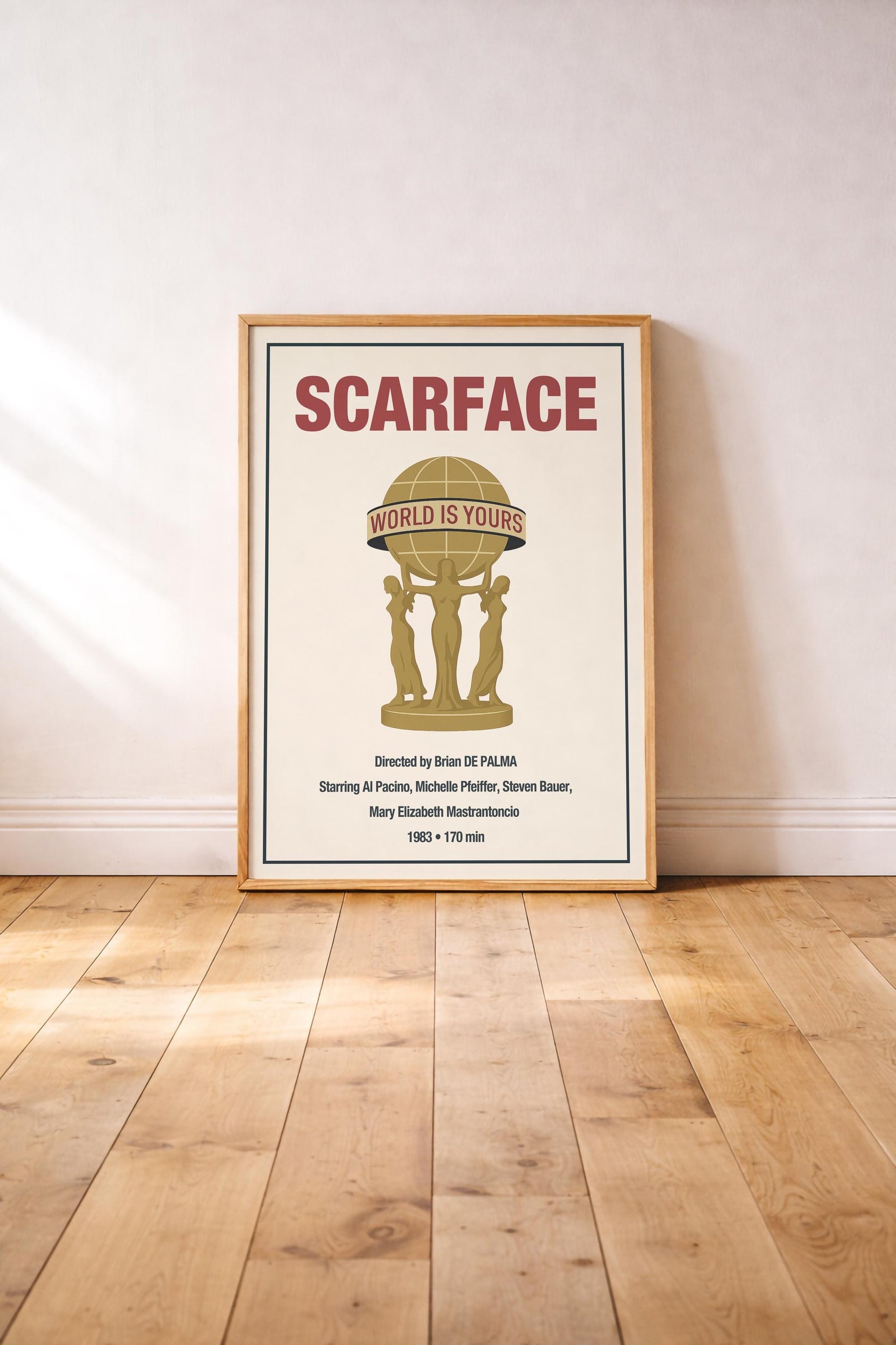 Scarface Minimalist Movie Poster – The World Is Yours Statue Film Art Cinema Print — image 2