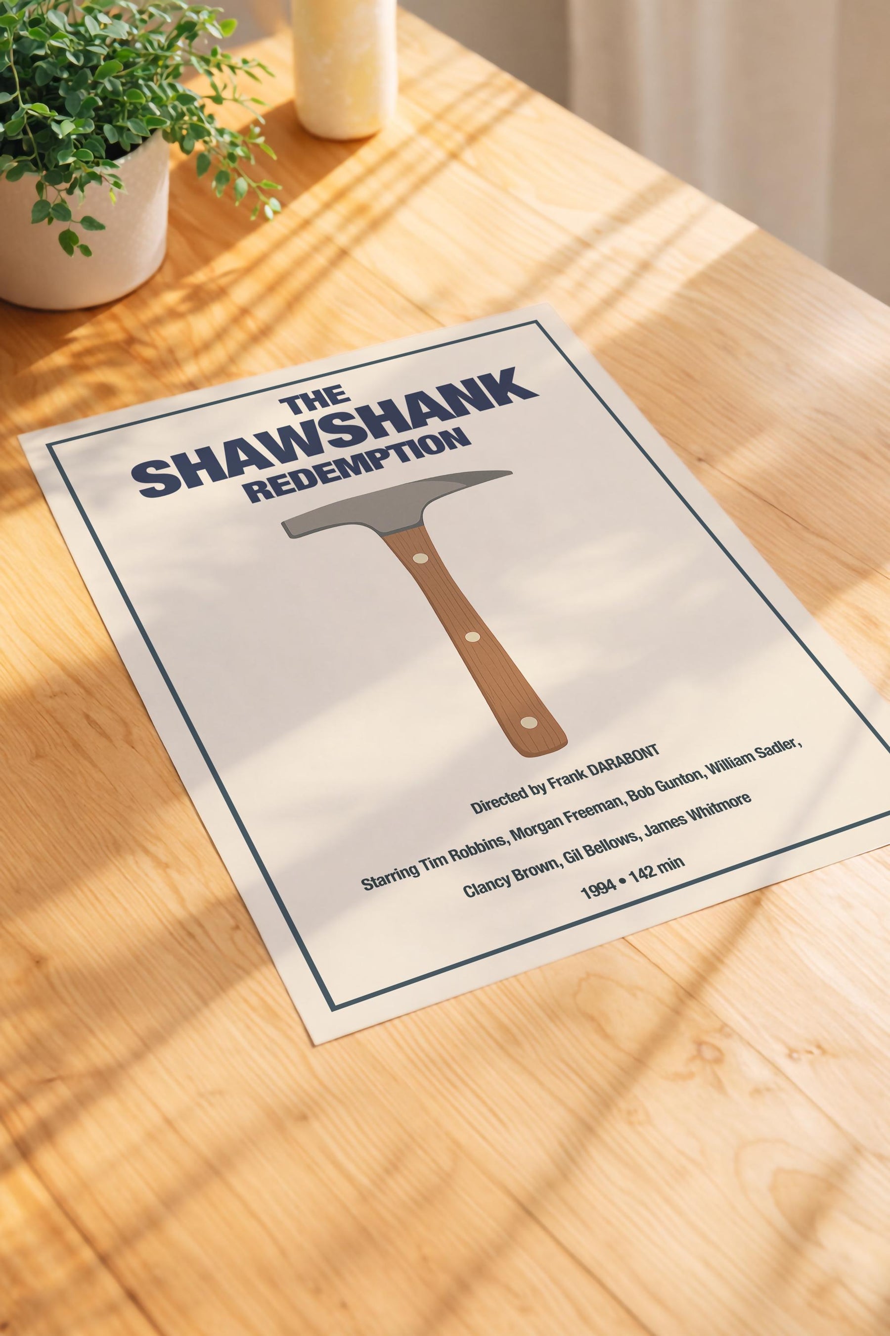 The Shawshank Redemption Minimalist Movie Poster – Rock Hammer Film Art Cinema Print — image 3