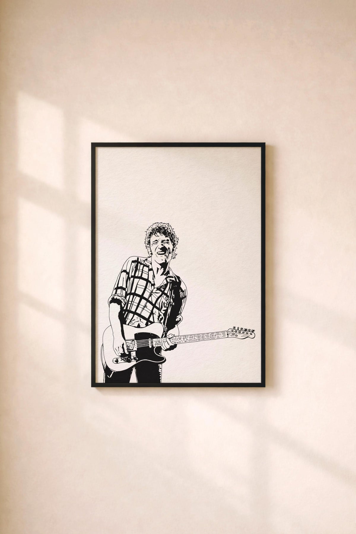 Bruce Springsteen Portrait Giclée Print – The Boss Minimalist Rock Music Icon Wall Art