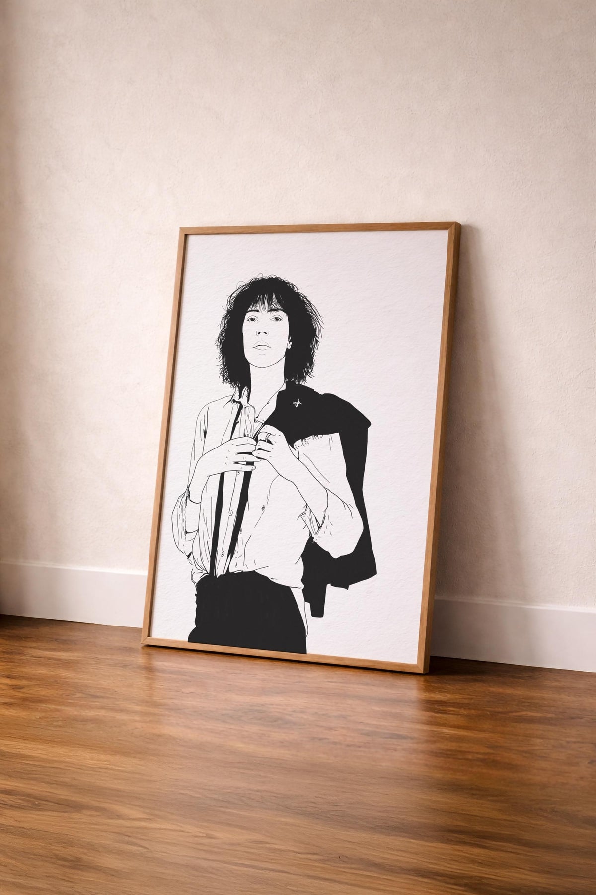 Patti Smith Portrait Giclée Print – Punk Rock Music Icon Illustration – Minimalist 70's Rock Music Icon Wall Art — image 4