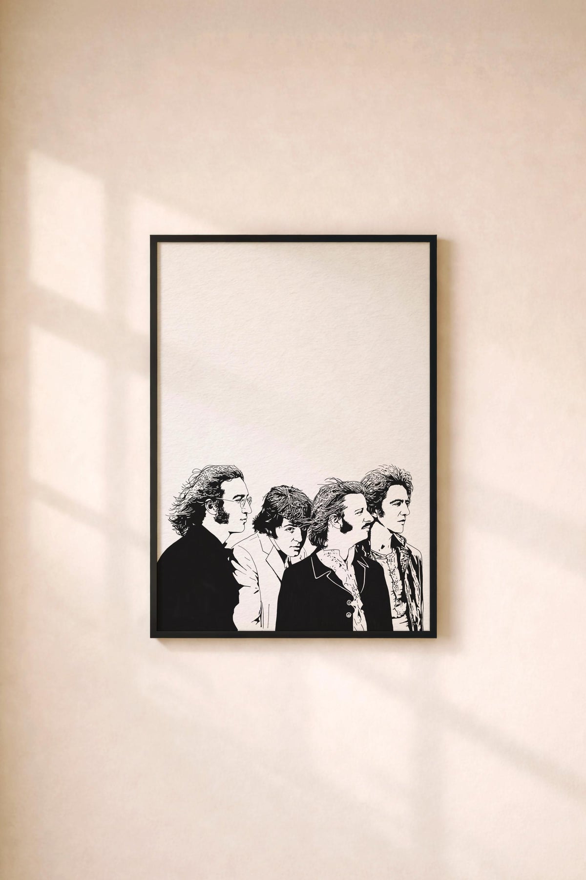 The Beatles Portrait Giclée Print – John Lennon Paul McCartney George Harrison Ringo Starr - Minimalist Classic Rock Band Music Icon Art