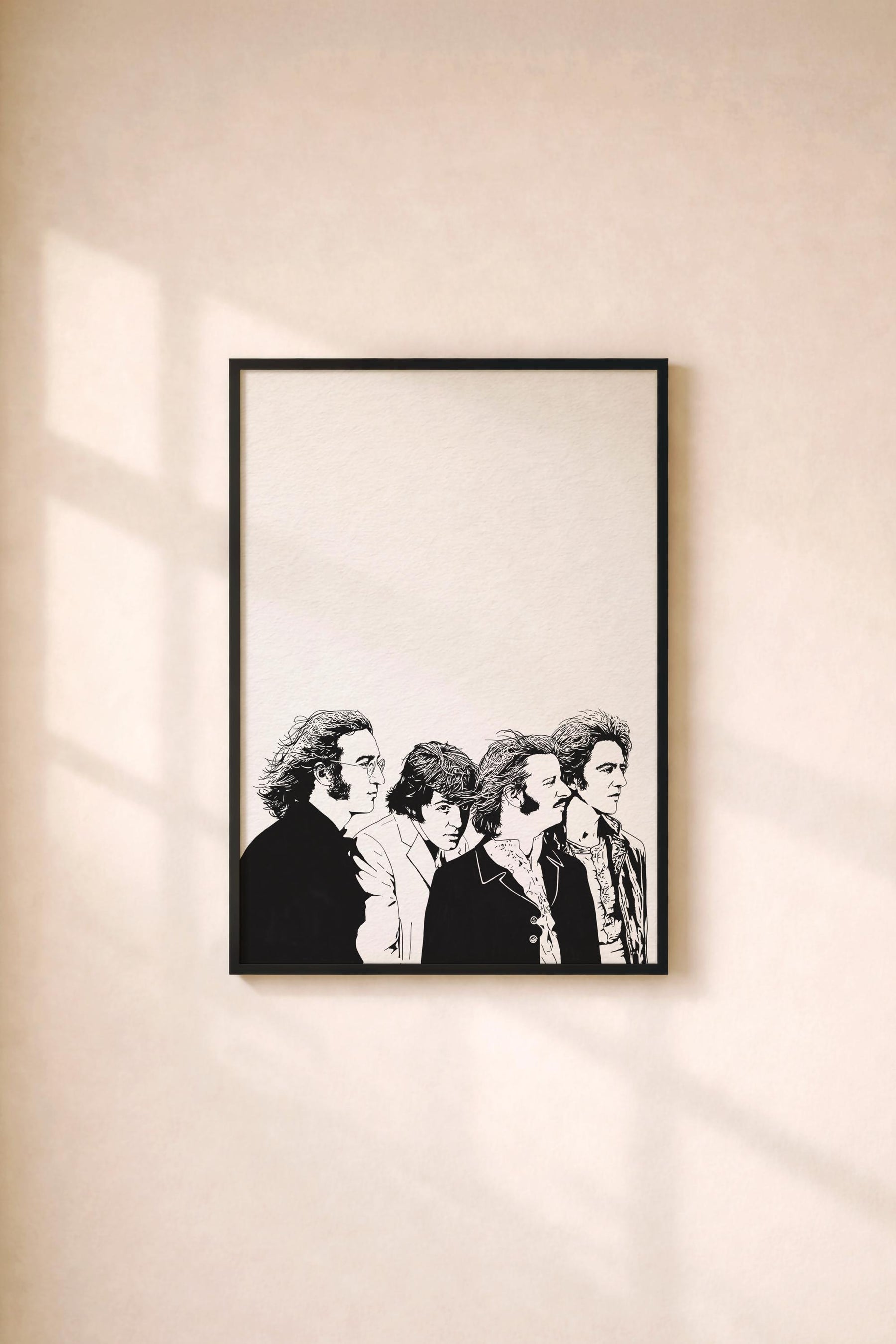 The Beatles Portrait Giclée Print – John Lennon Paul McCartney George Harrison Ringo Starr - Minimalist Classic Rock Band Music Icon Art