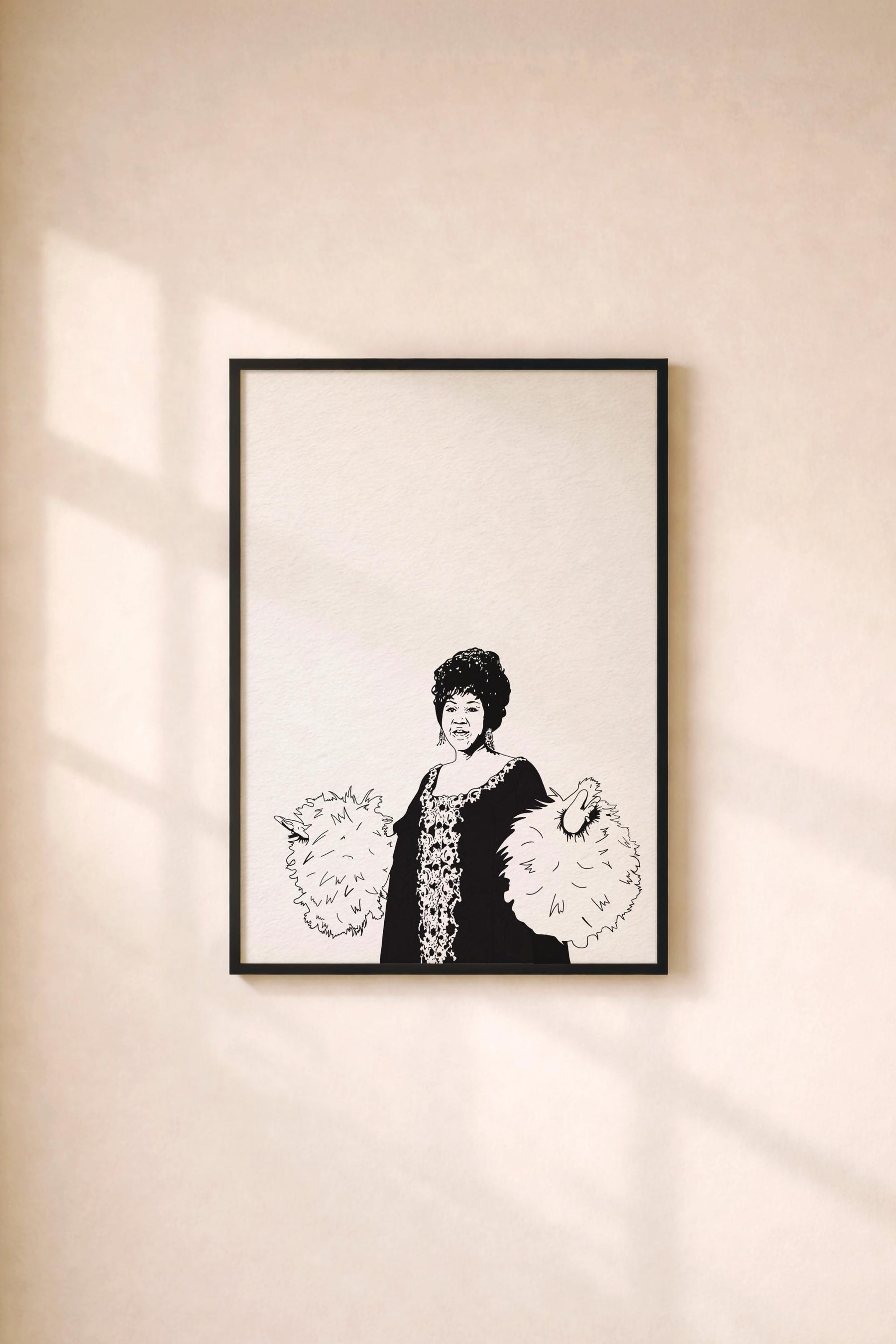 Aretha Franklin Red Feather Dress Portrait – Soul Music Icon Giclée Print — image 2