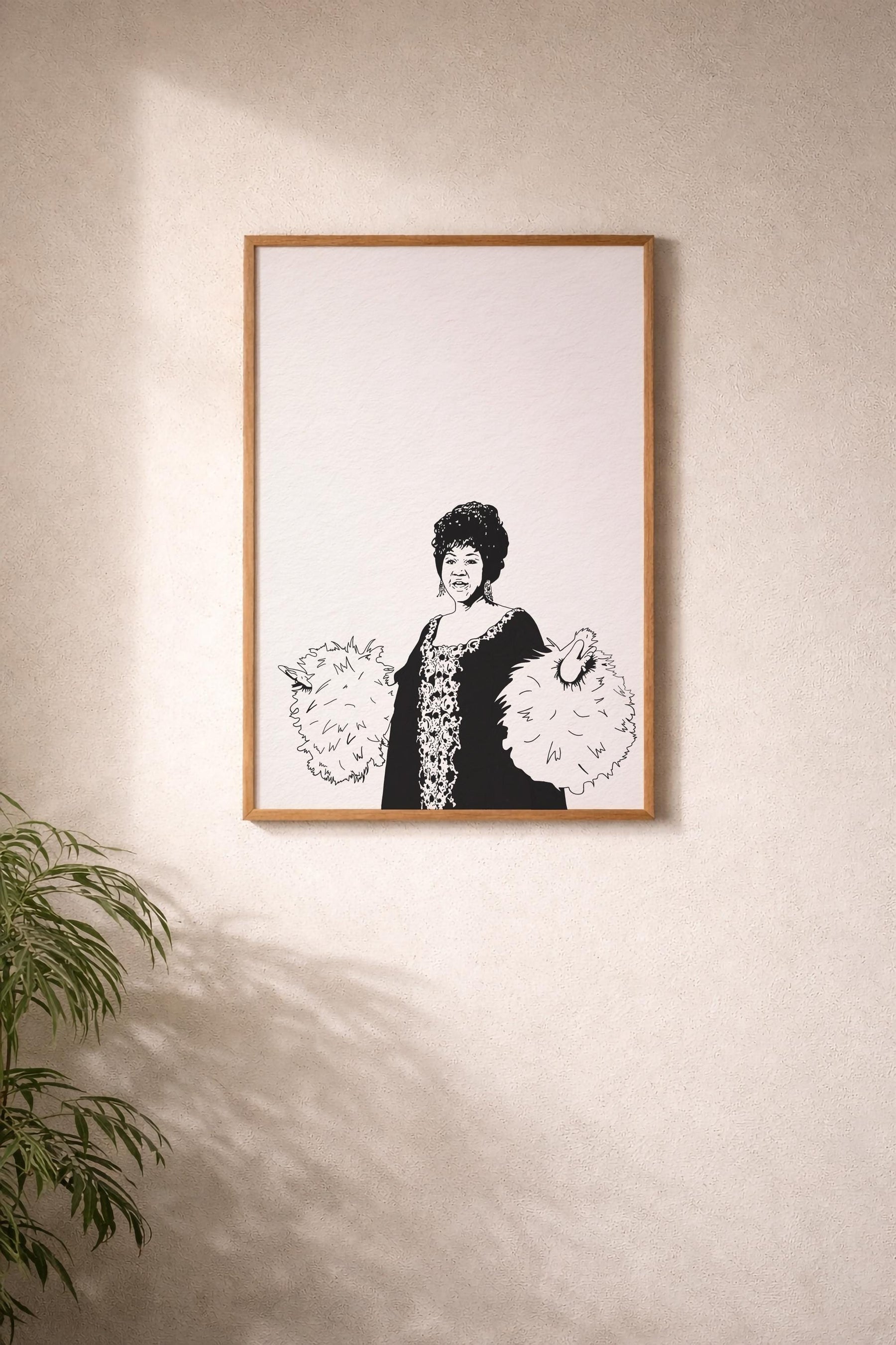 Aretha Franklin Red Feather Dress Portrait – Soul Music Icon Giclée Print — image 10