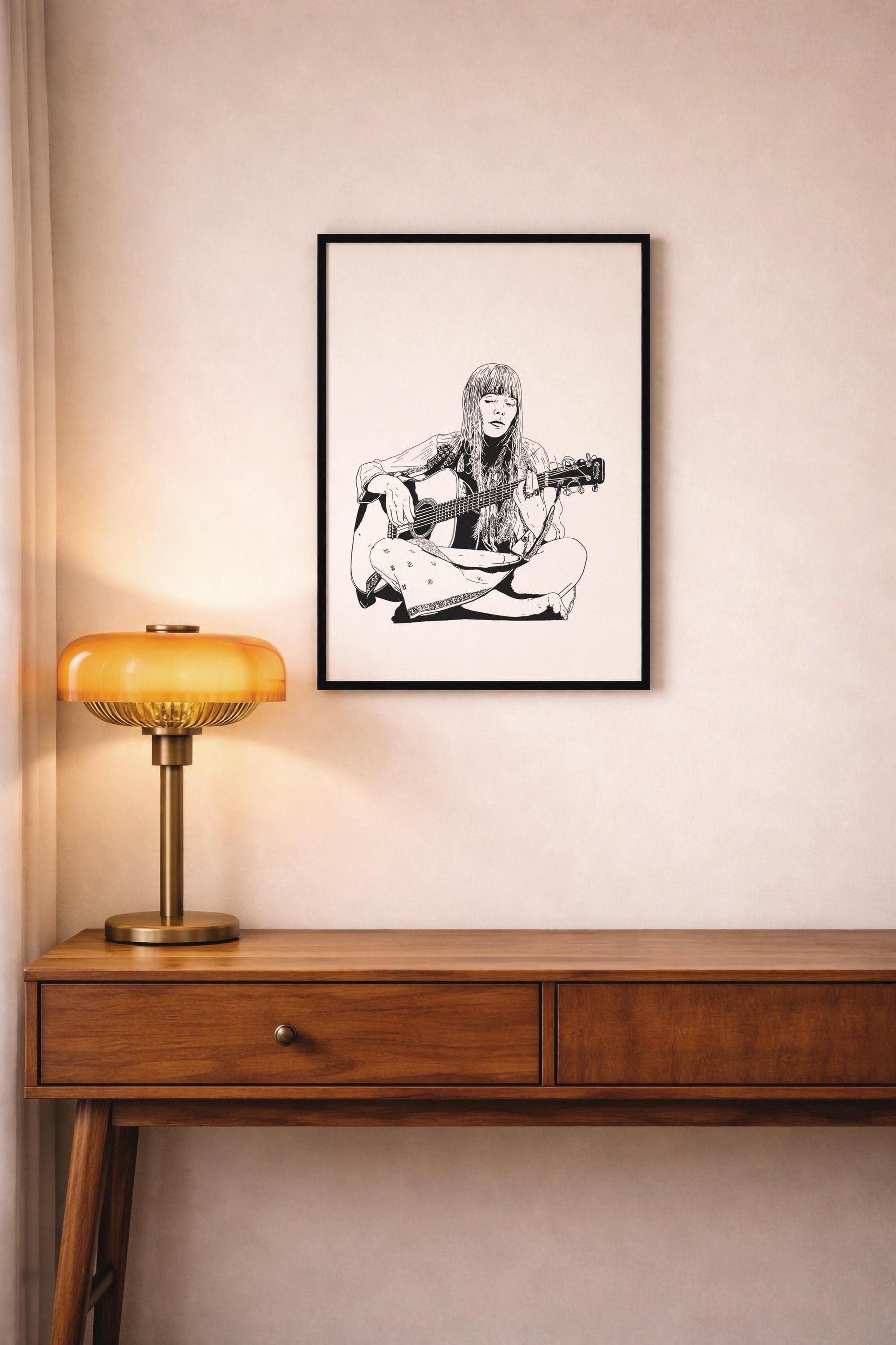 Joni Mitchell Portrait Giclée Print – Folk Music Icon Illustration – Minimalist Female Singer Songwriter Wall Art — image 7