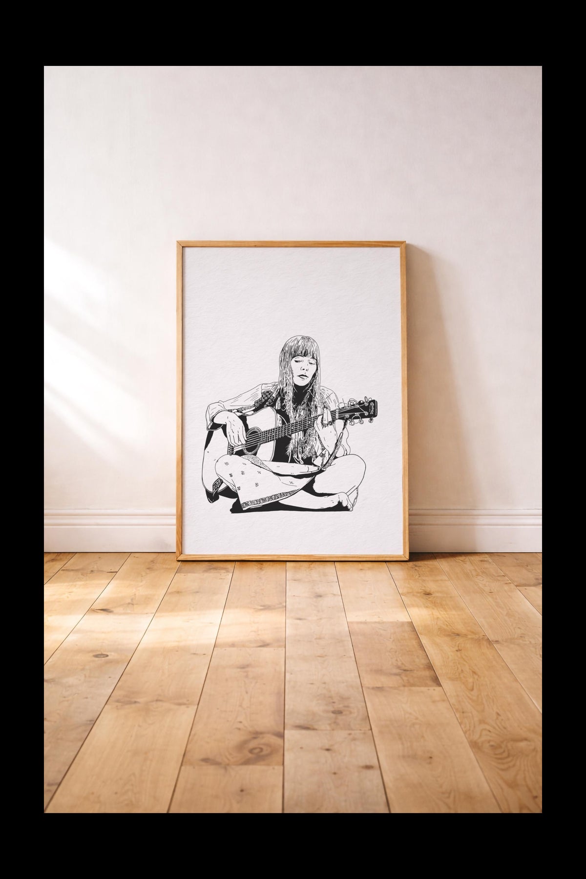 Joni Mitchell Portrait Giclée Print | Folk Music Icon Illustration | Minimalist Female Singer Songwriter Wall Art