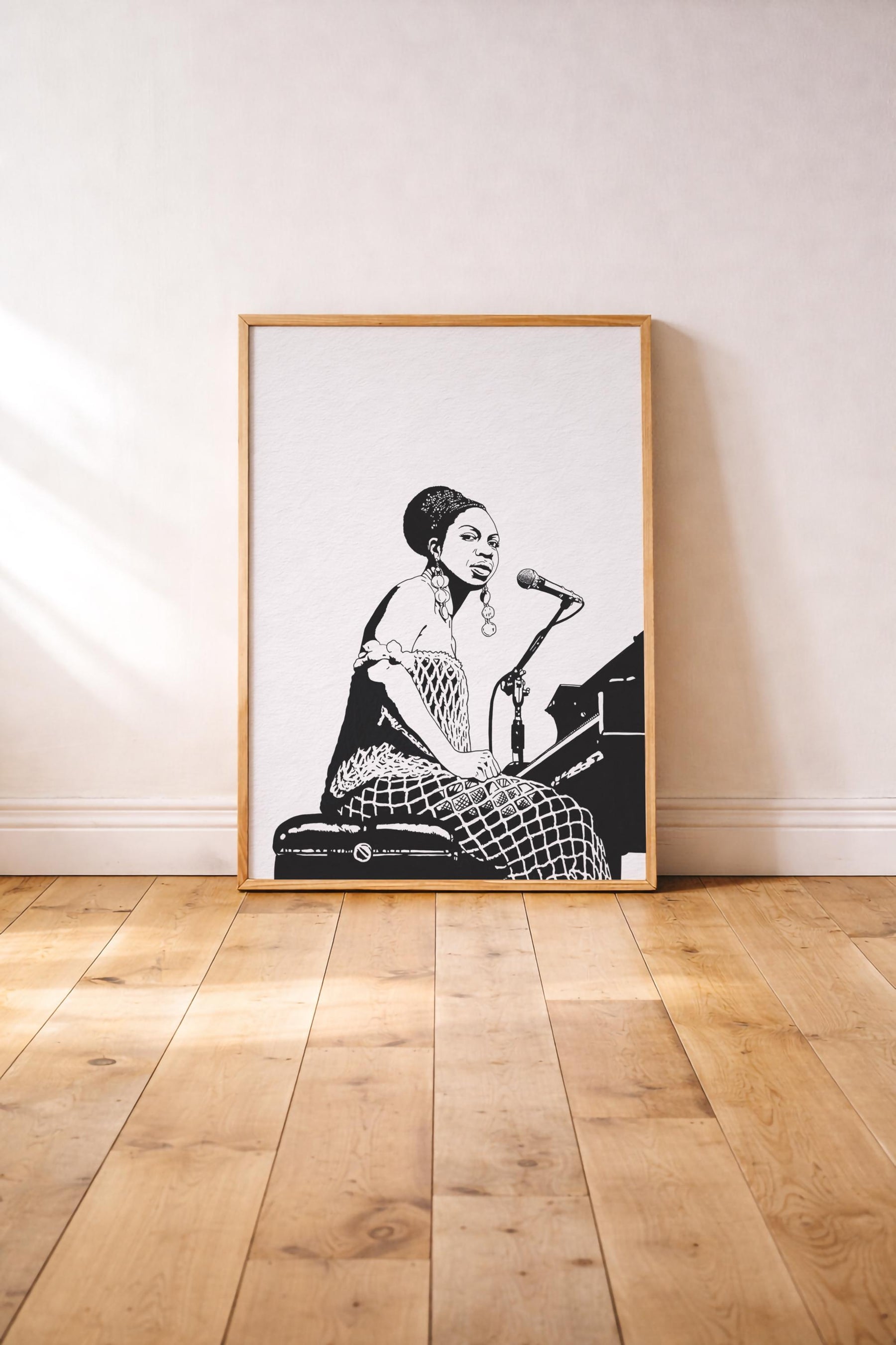 Nina Simone Portrait Giclée Print – Jazz & Soul Music Icon Illustration – Minimalist Music Legend Wall Art — image 4