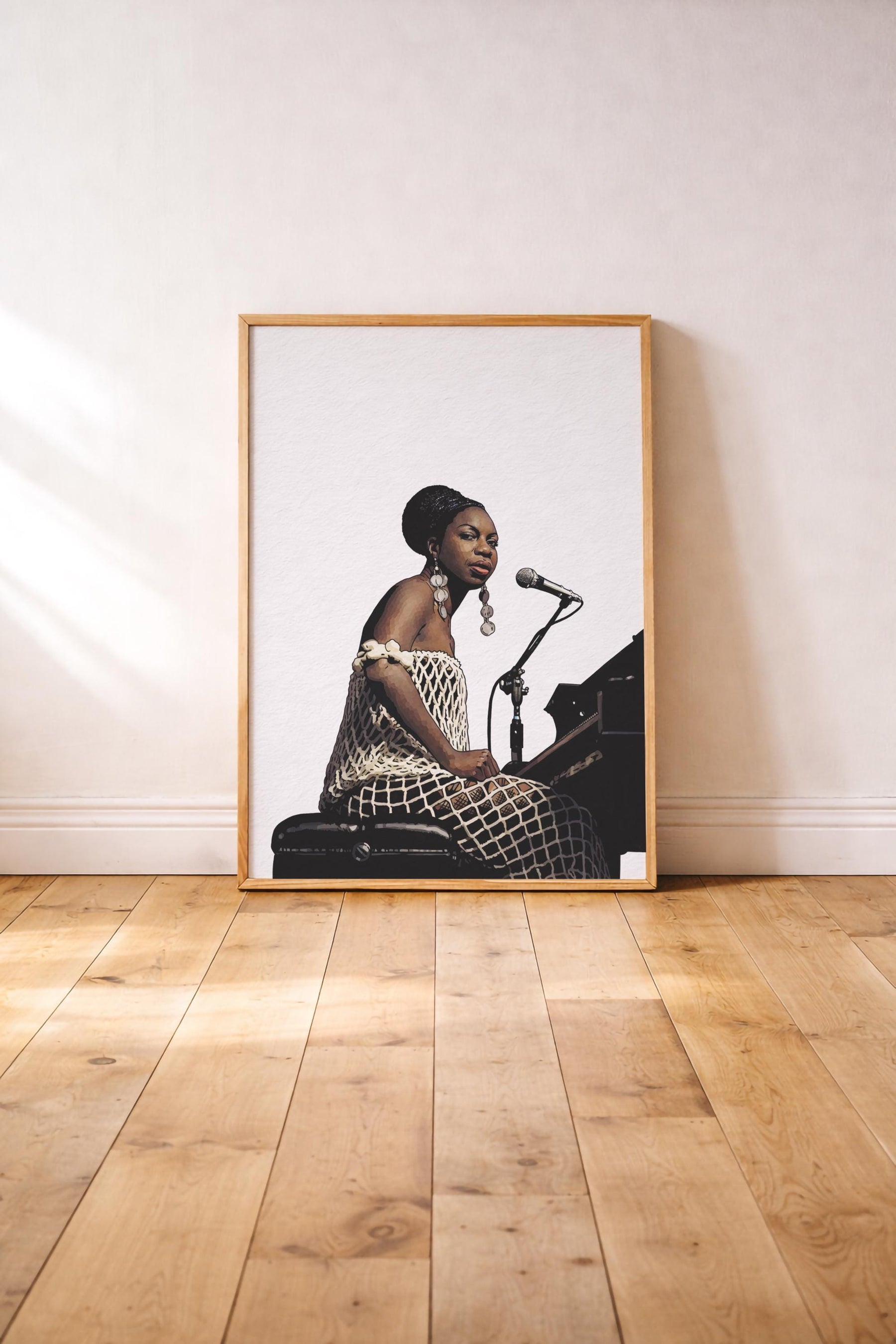 Nina Simone Portrait Giclée Print – Jazz & Soul Music Icon Illustration – Minimalist Music Legend Wall Art — image 3