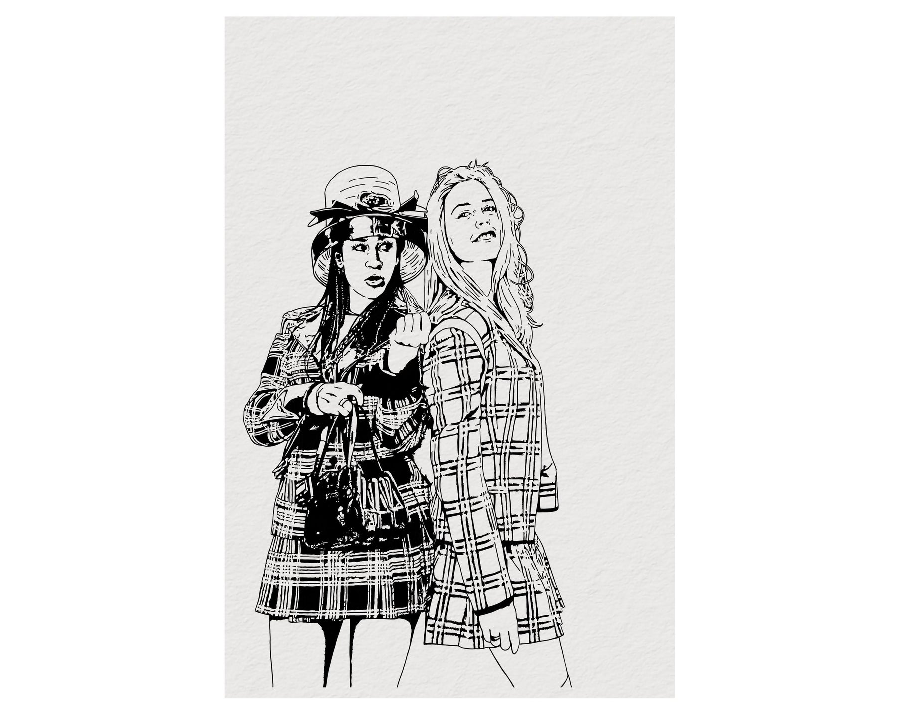 Clueless Cher & Dionne 90s Fashion Film Portrait Illustration – Giclée Wall Art Print — image 6