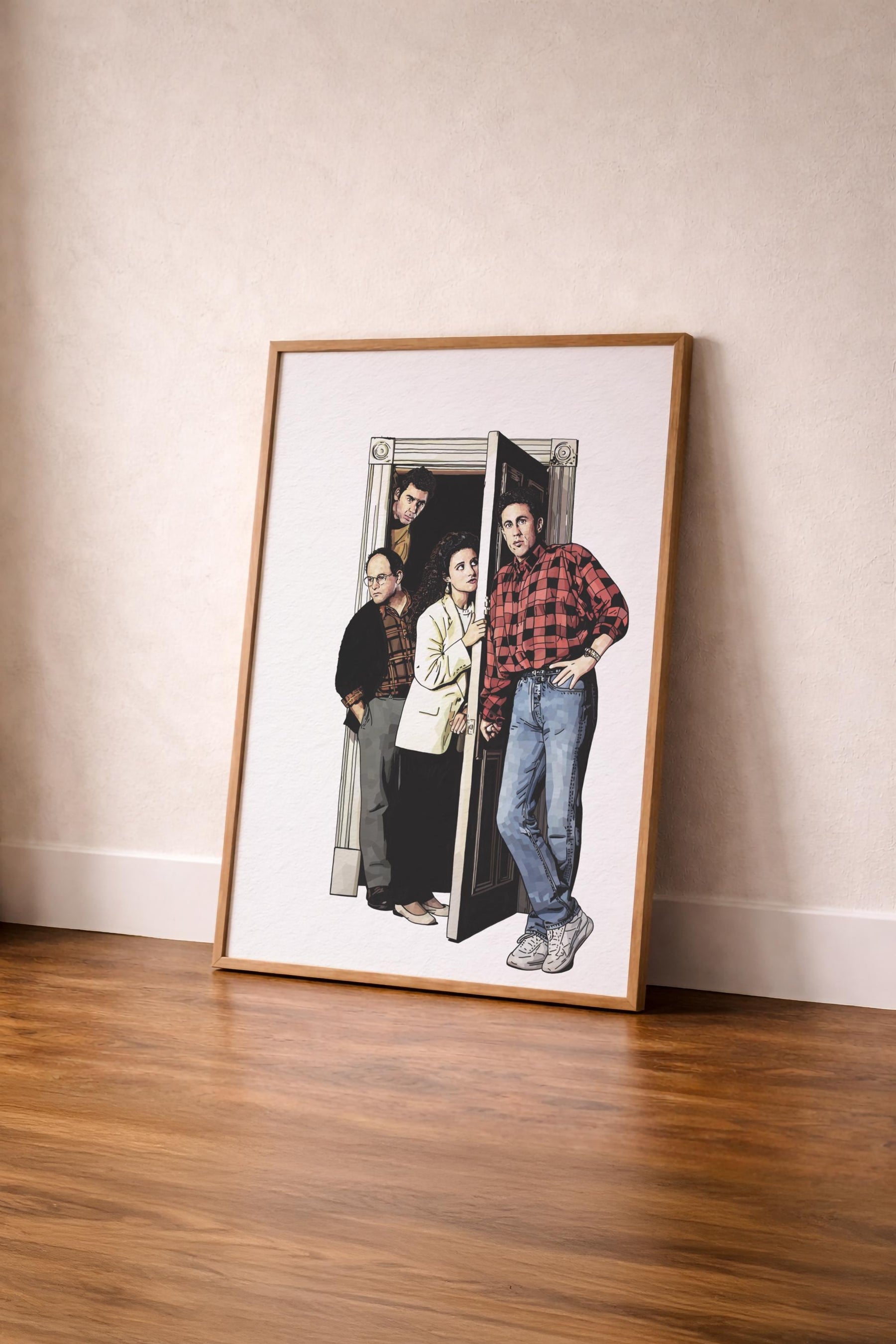 Seinfeld Doorway Portrait Print – Jerry, Elaine, George, Kramer – Minimalist TV Wall Art, Cult Sitcom Illustration Poster — image 7