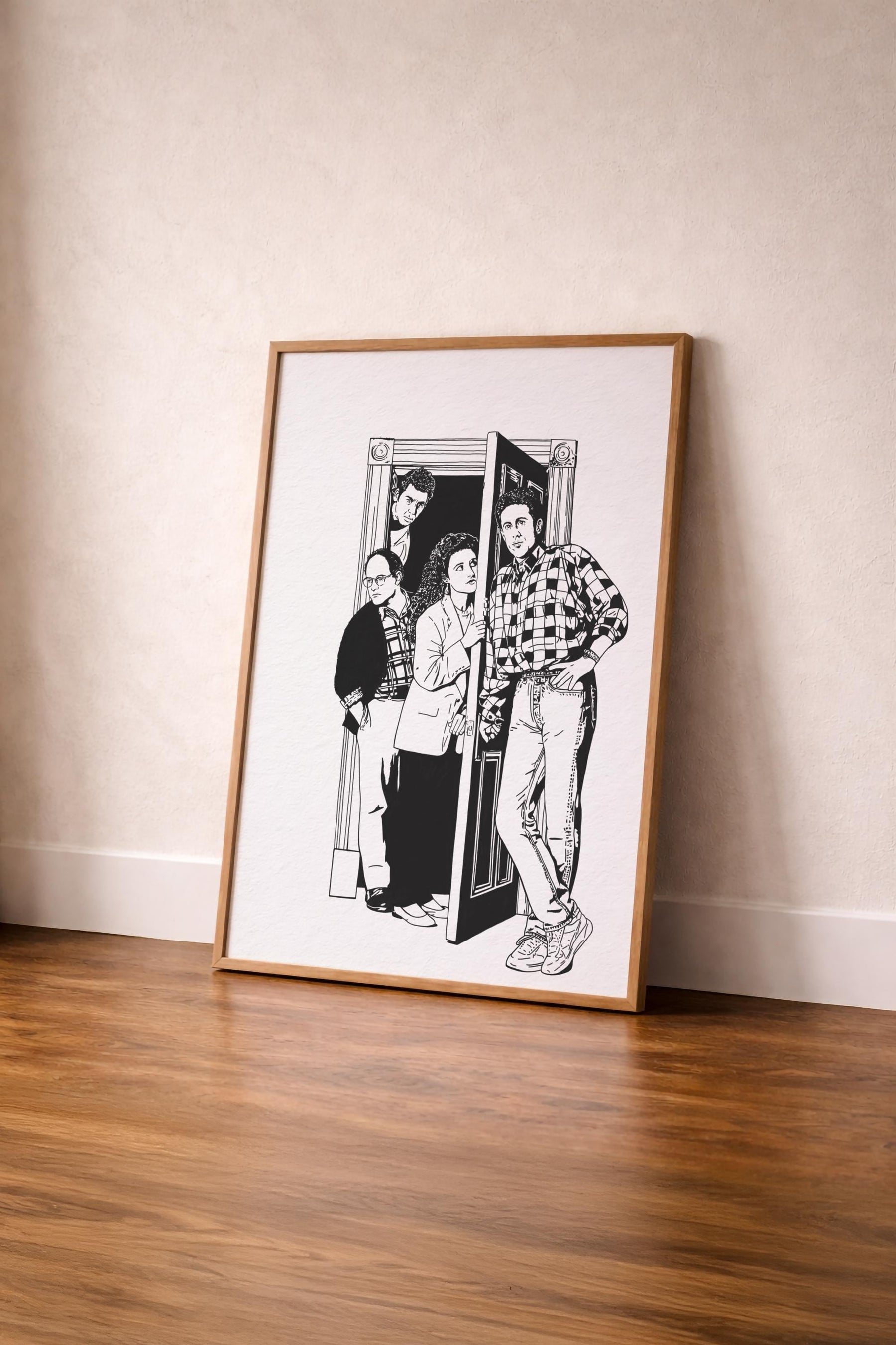 Seinfeld Doorway Portrait Print – Jerry, Elaine, George, Kramer – Minimalist TV Wall Art, Cult Sitcom Illustration Poster — image 8