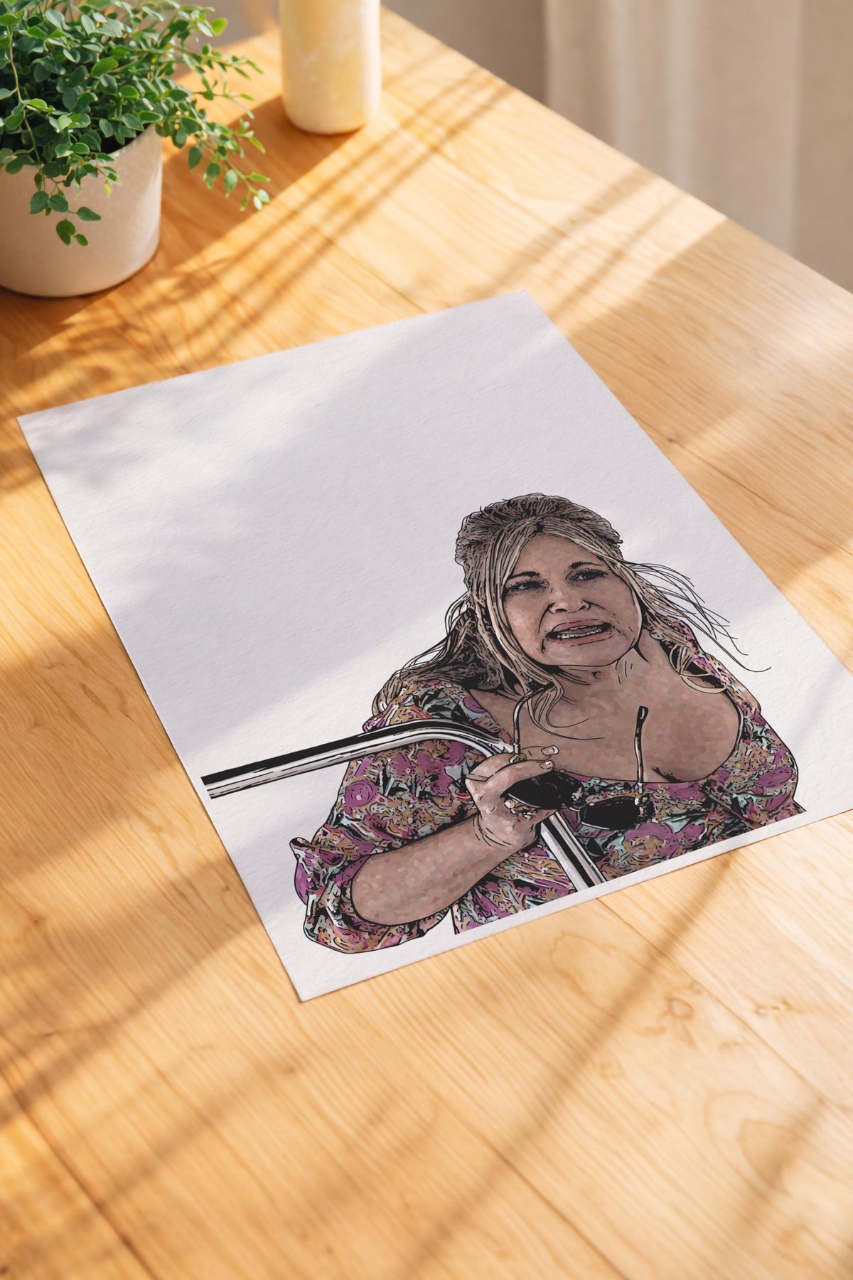 The White Lotus Jennifer Coolidge Portrait Print – Minimalist Tanya McQuoid Giclée Art — image 5