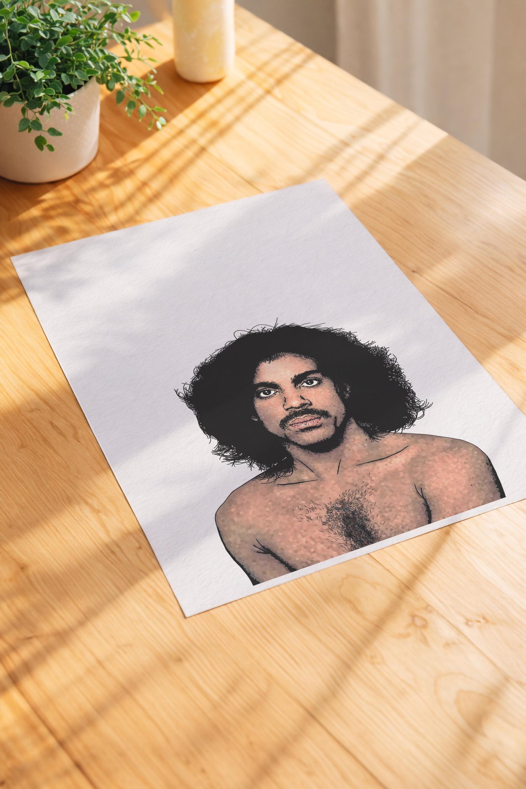 Prince Minimalist Portrait Art Print – Iconic Album Cover Illustration, Pop Culture Decor (Giclée Print) — image 5