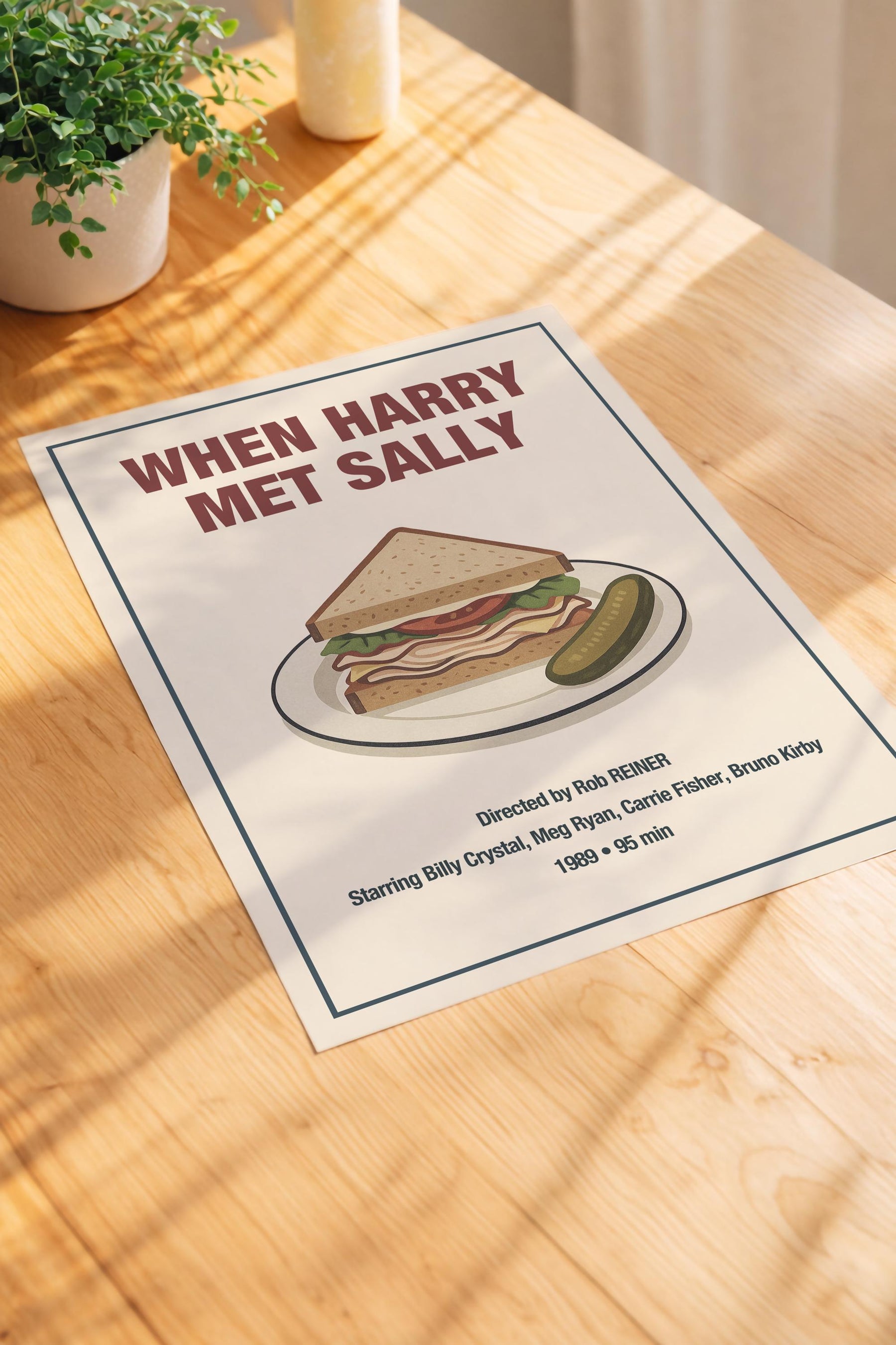 When Harry Met Sally Minimalist Movie Poster – Iconic Katz's Deli Order Illustration, 80s Rom Com Film Art Cinema Print — image 3