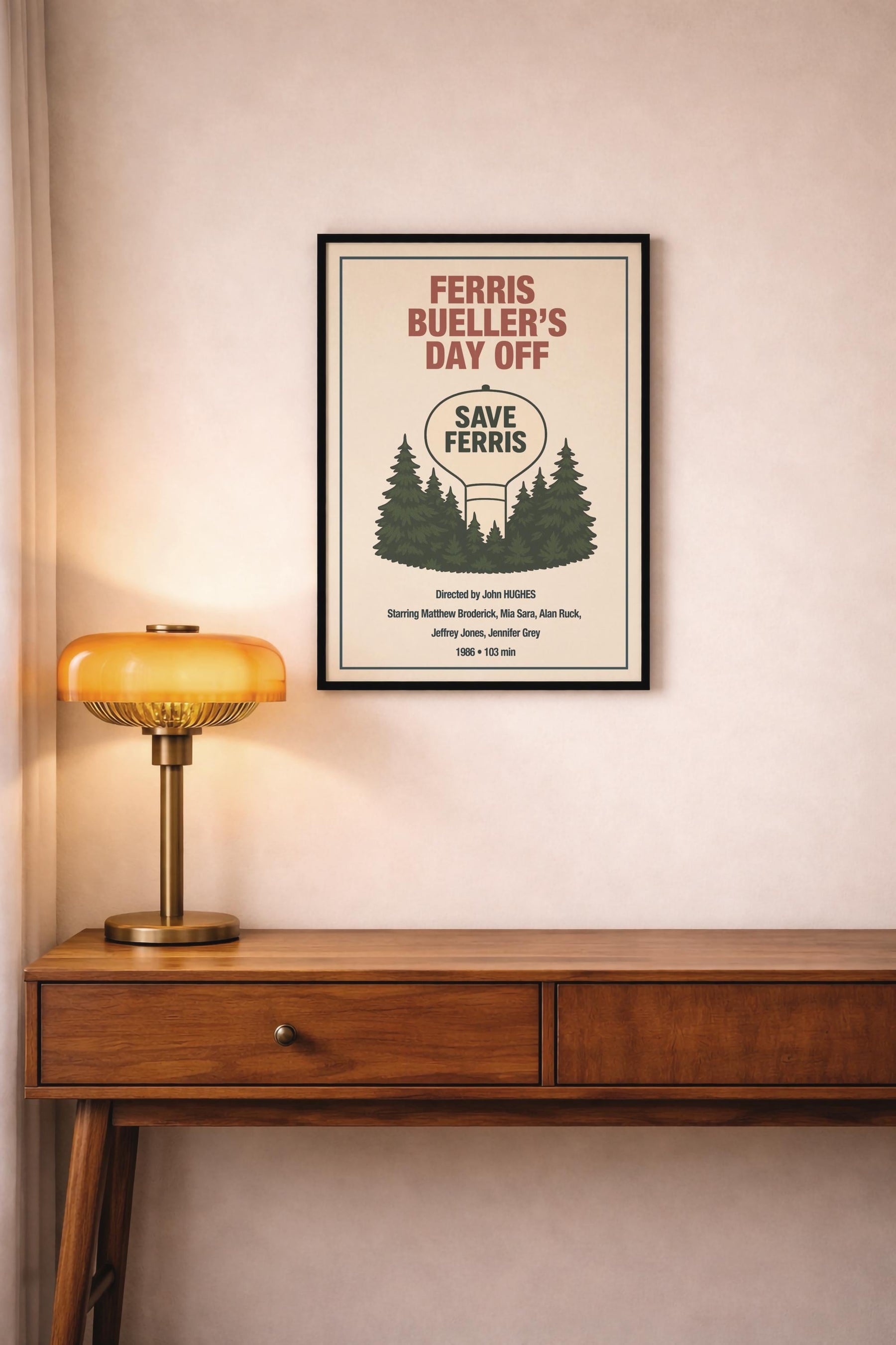 Ferris Bueller’s Day Off Minimalist Movie Poster – Save Ferris Water Tower Illustration, 80s Cult Film Art Cinema Print — image 7