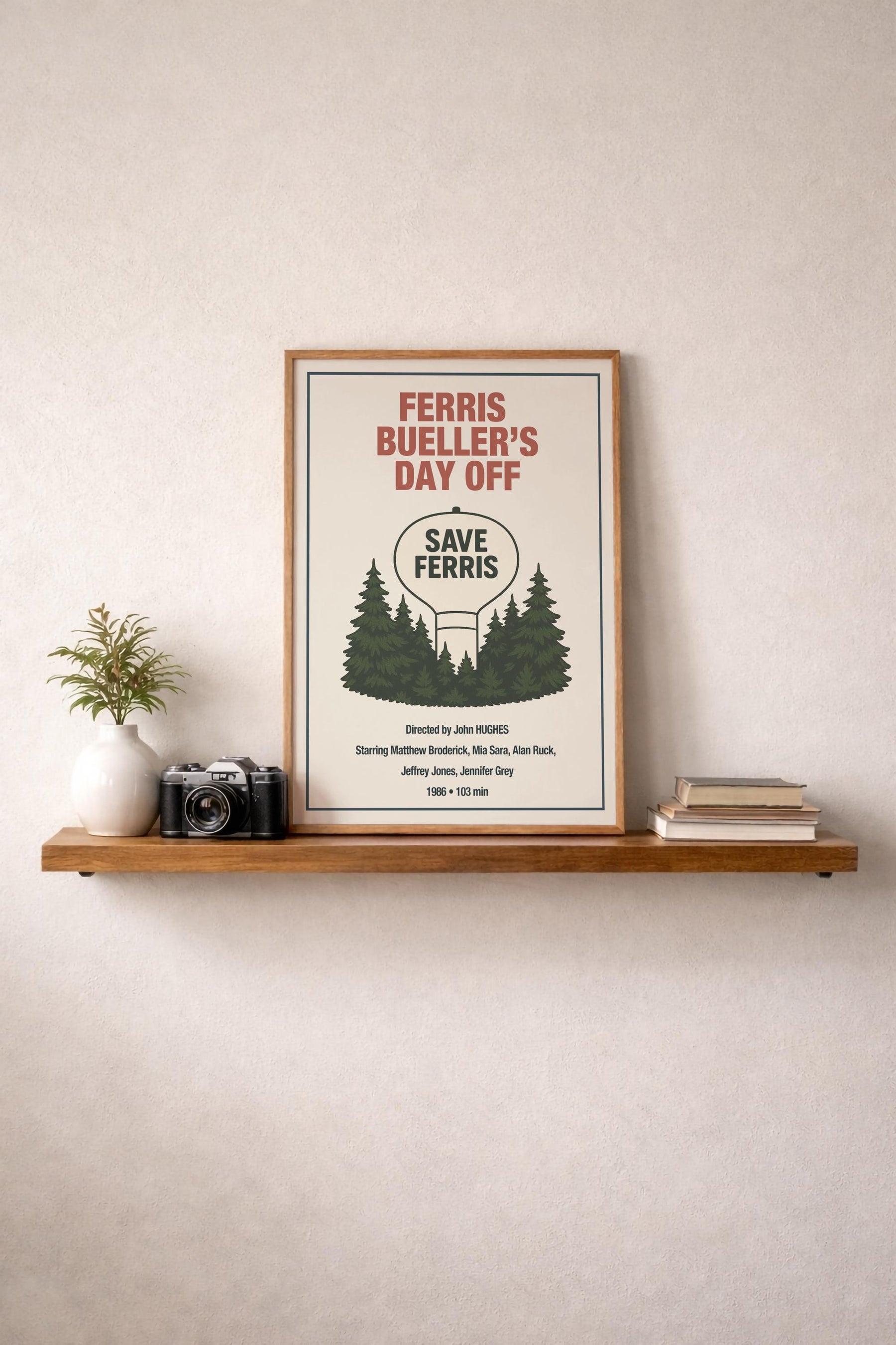 Ferris Bueller’s Day Off Minimalist Movie Poster – Save Ferris Water Tower Illustration, 80s Cult Film Art Cinema Print — image 8