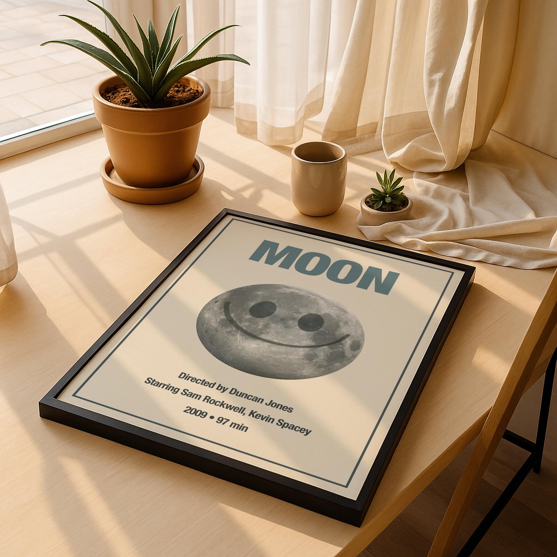 Moon Minimalist Movie Poster – GERTY Smiley Face Moon Sci-Fi Film Print – Giclée Cinema Wall Art — image 5