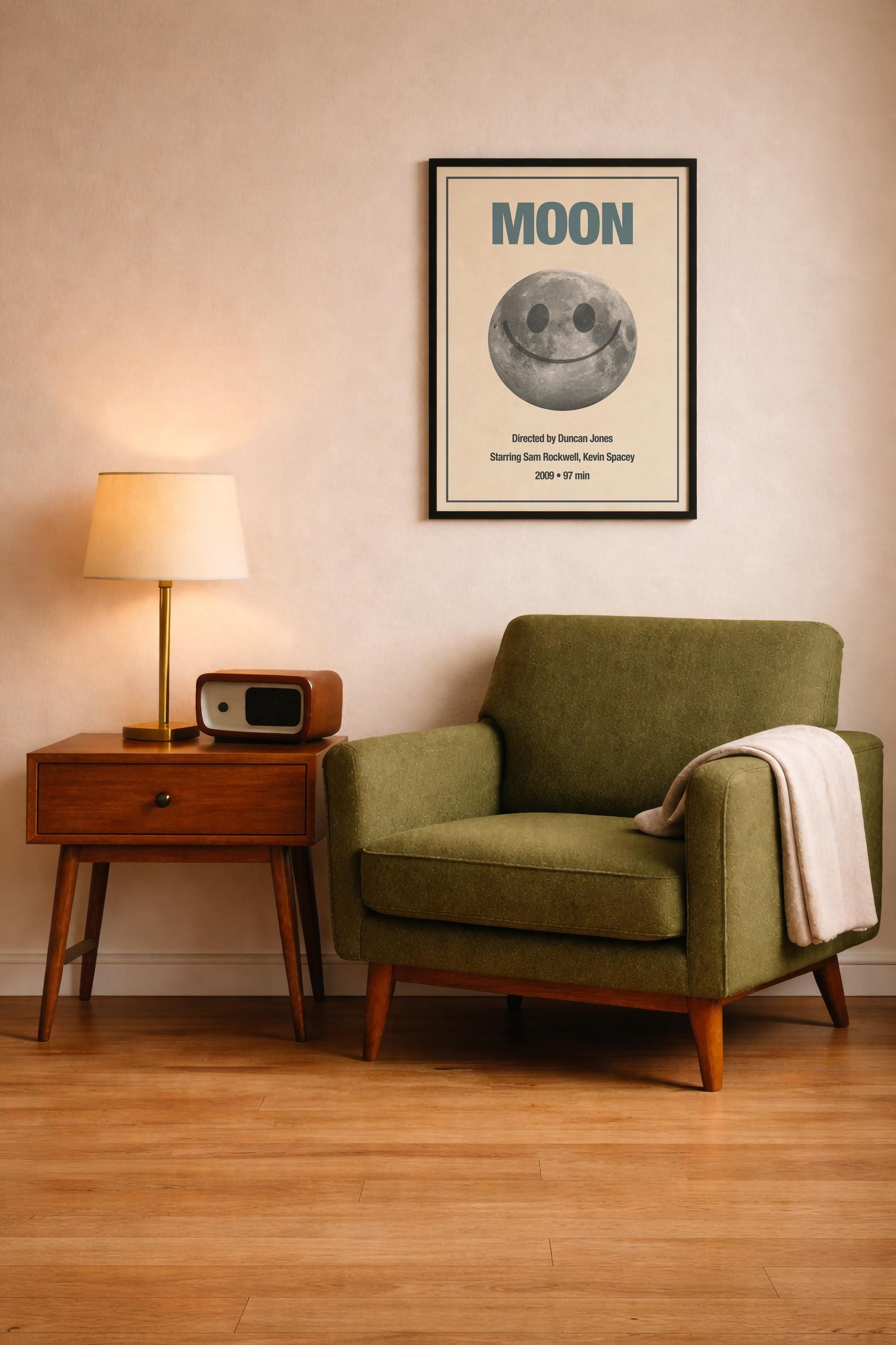 Moon Minimalist Movie Poster – GERTY Smiley Face Moon Sci-Fi Film Print – Giclée Cinema Wall Art — image 9
