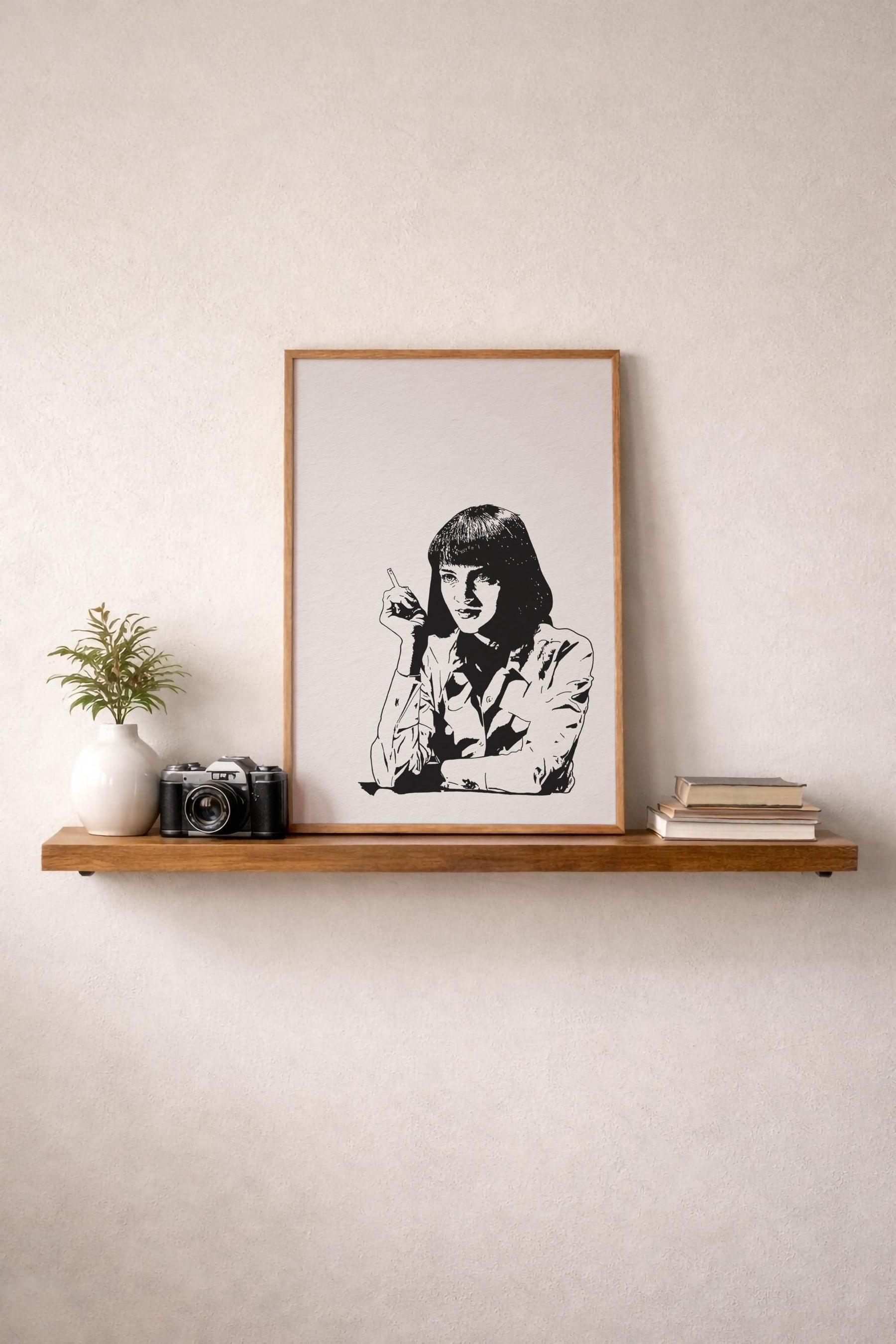 Pulp Fiction Mia Wallace Portrait Print – Minimalist Cult Film Wall Art (Giclée) — image 8