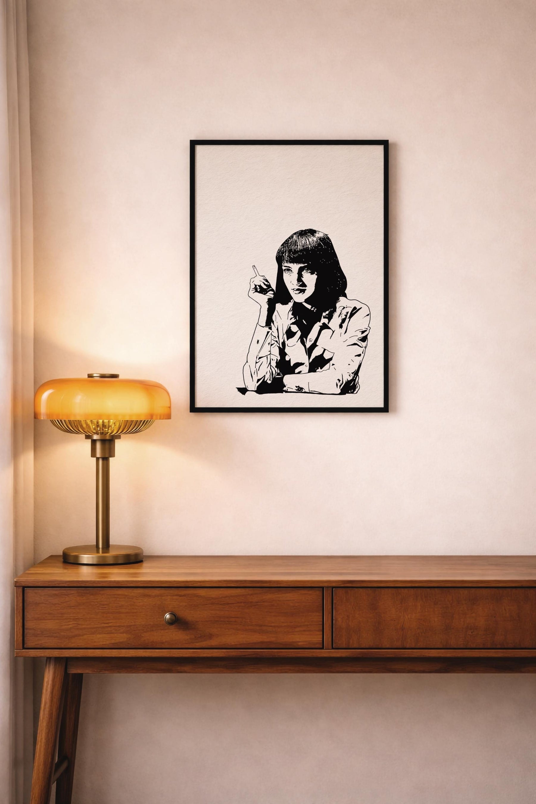Pulp Fiction Mia Wallace Portrait Print – Minimalist Cult Film Wall Art (Giclée) — image 9