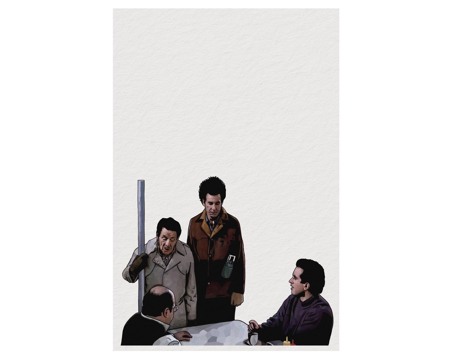 Seinfeld Festivus Portrait Print – Frank Costanza Minimalist TV Wall Art, Cult Sitcom Illustration, Diner Scene, Giclée Art Print — image 9