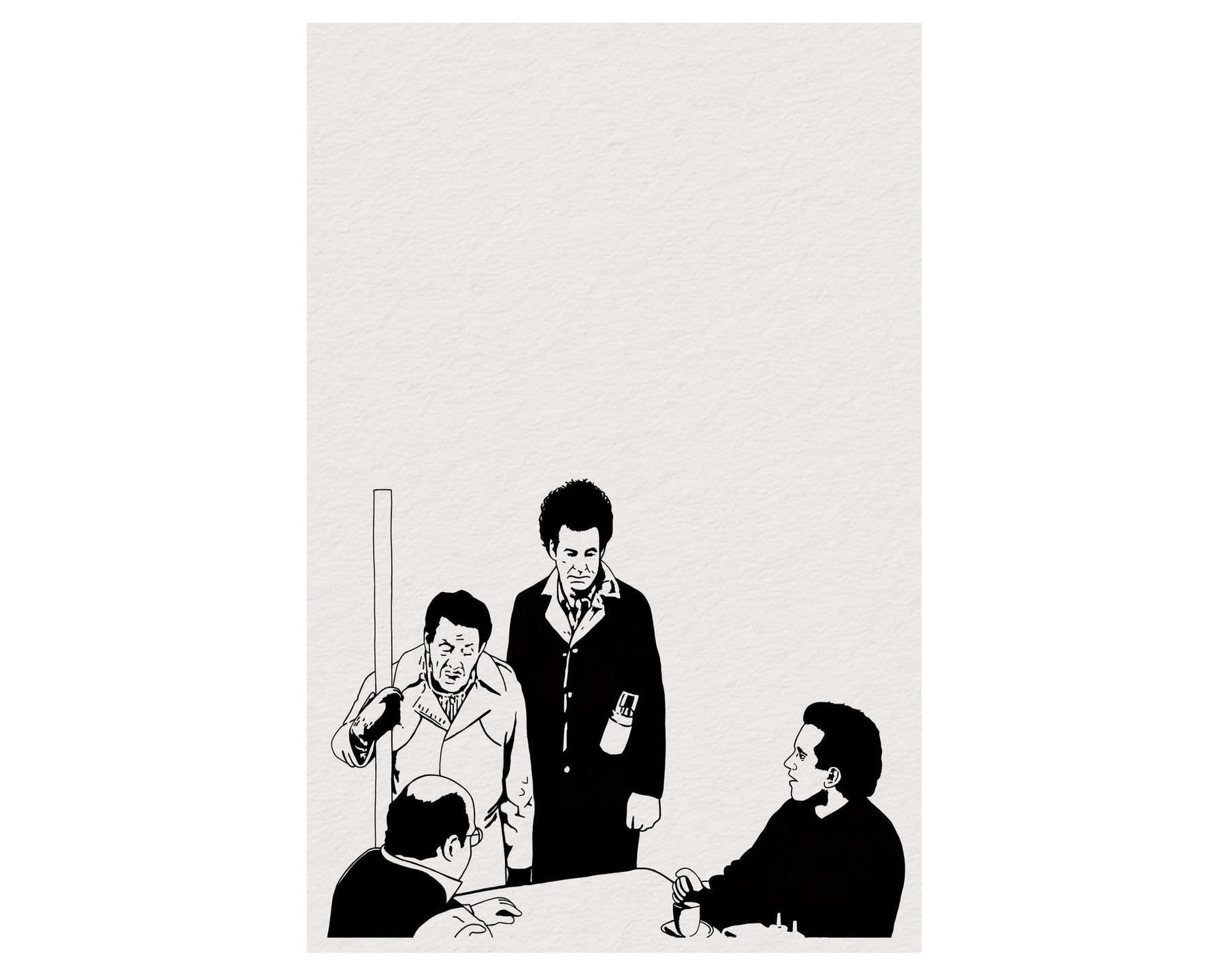 Seinfeld Festivus Portrait Print – Frank Costanza Minimalist TV Wall Art, Cult Sitcom Illustration, Diner Scene, Giclée Art Print — image 10