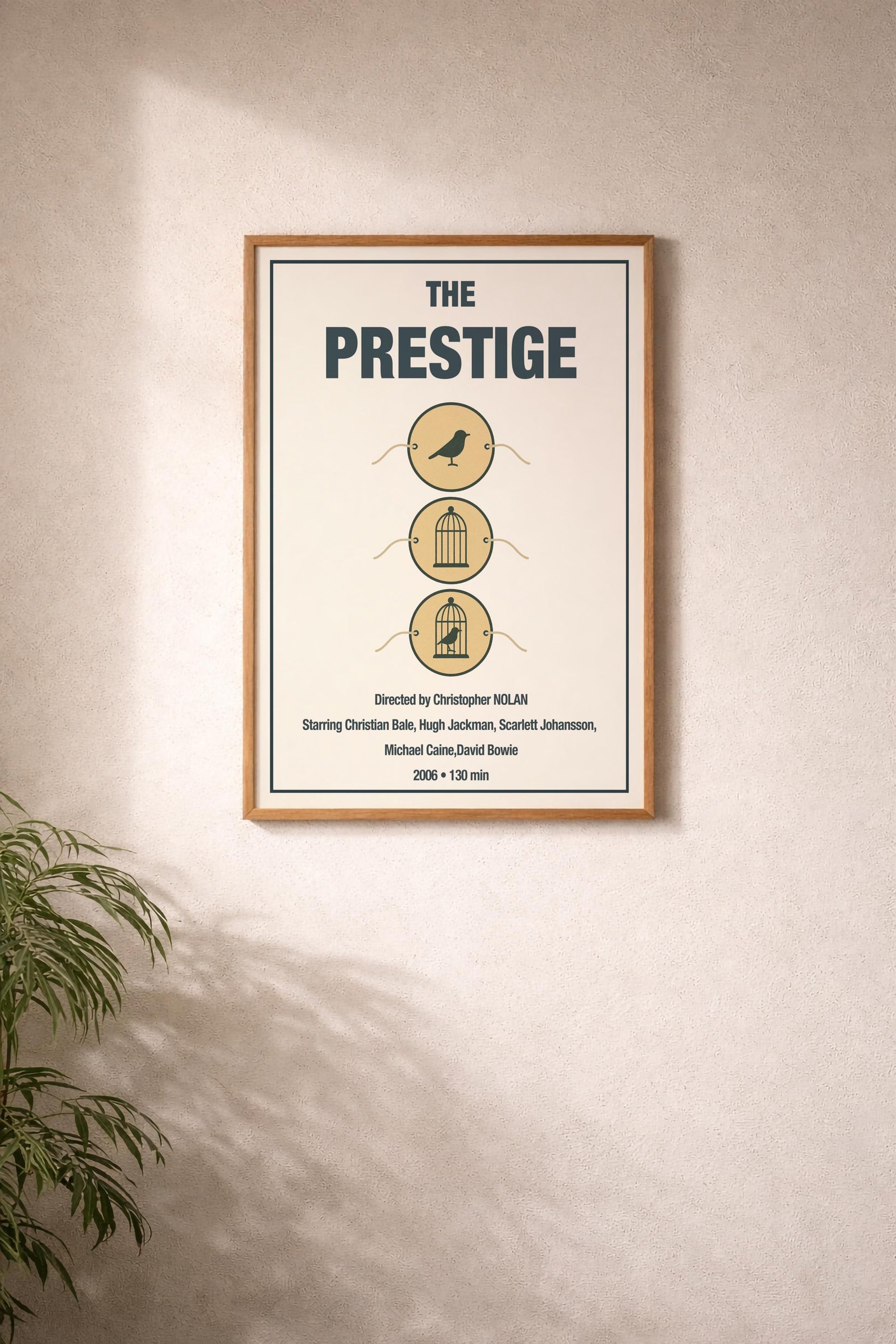 The Prestige Minimalist Movie Poster – Bird Cage Magic Trick Illustration, Christopher Nolan Giclée Film Print — image 6