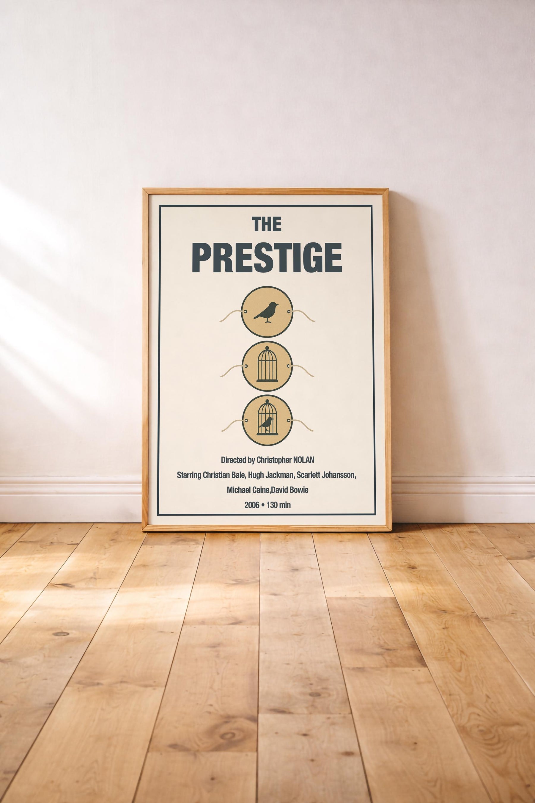 The Prestige Minimalist Movie Poster – Bird Cage Magic Trick Illustration, Christopher Nolan Giclée Film Print — image 2