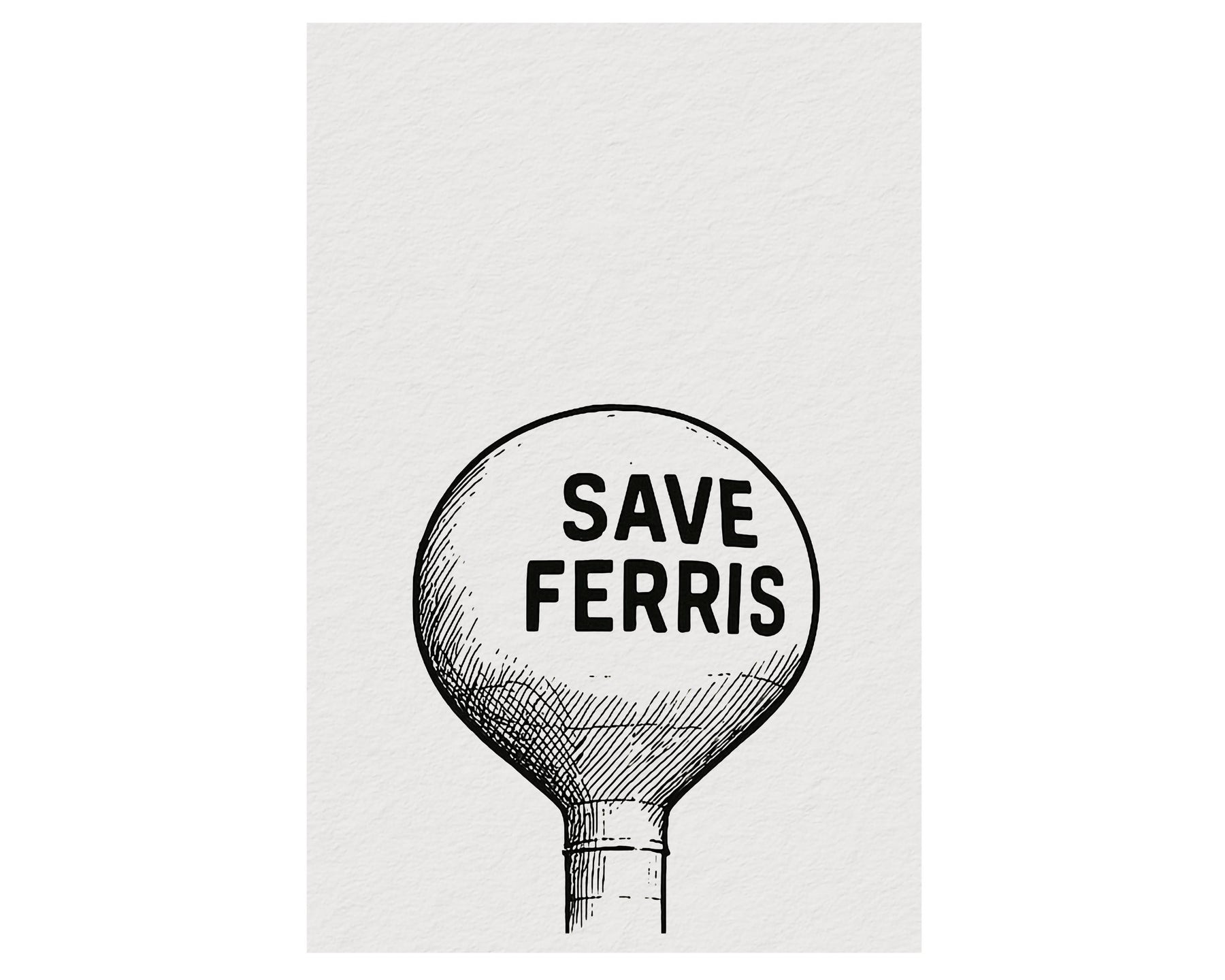 Save Ferris Water Tower Print – Minimalist Ferris Bueller Movie Art (Giclée) — image 6
