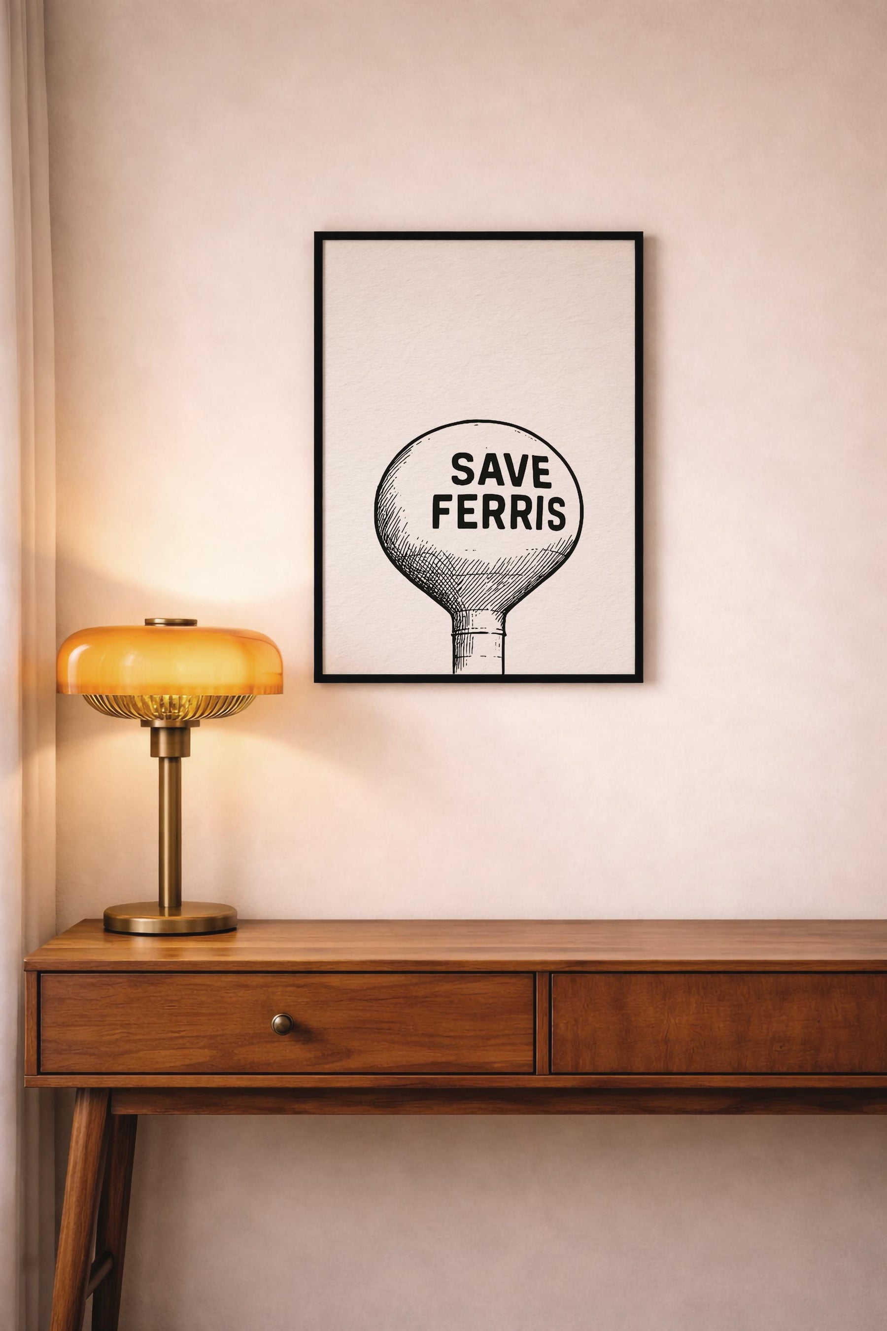 Save Ferris Water Tower Print – Minimalist Ferris Bueller Movie Art (Giclée) — image 7