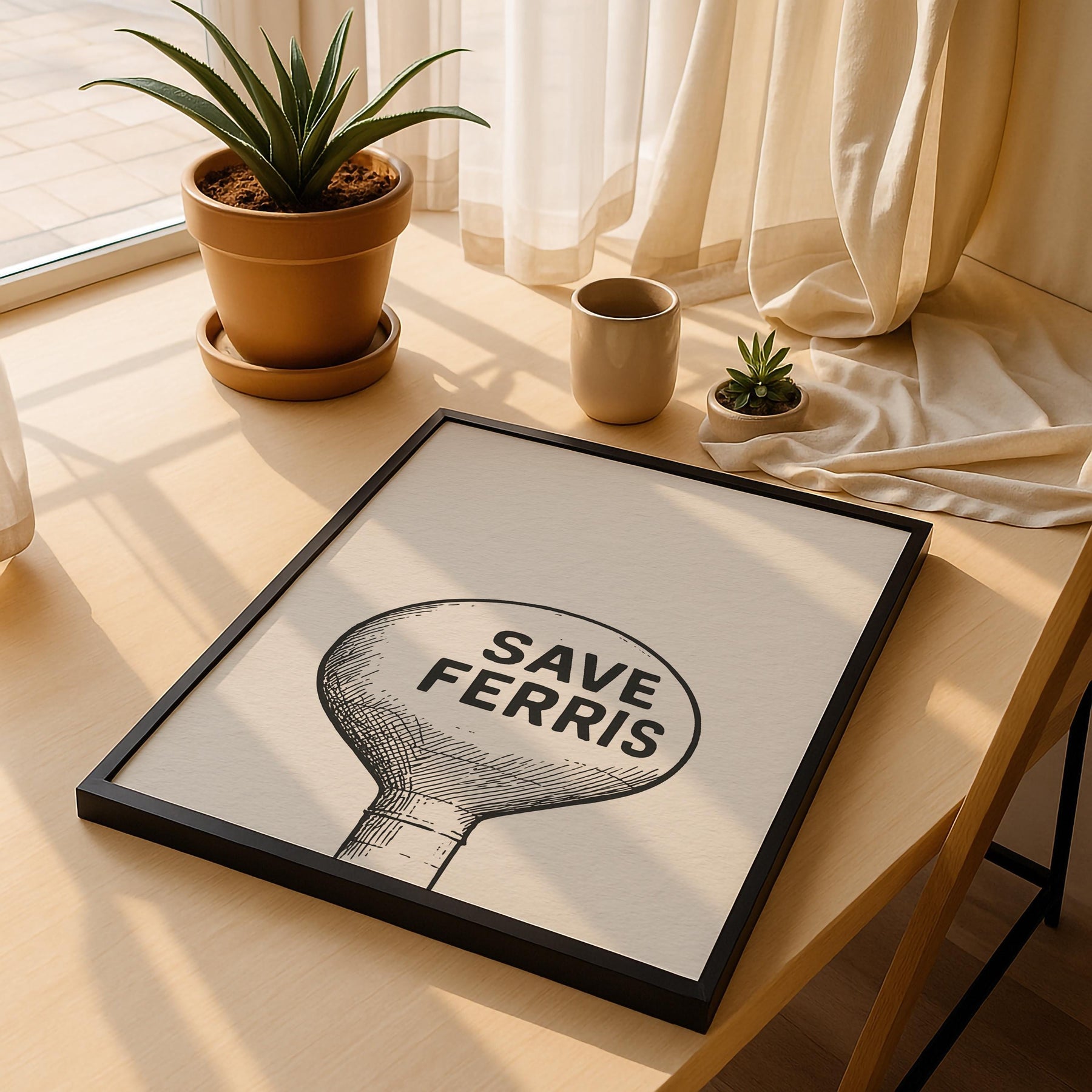 Save Ferris Water Tower Print – Minimalist Ferris Bueller Movie Art (Giclée) — image 9