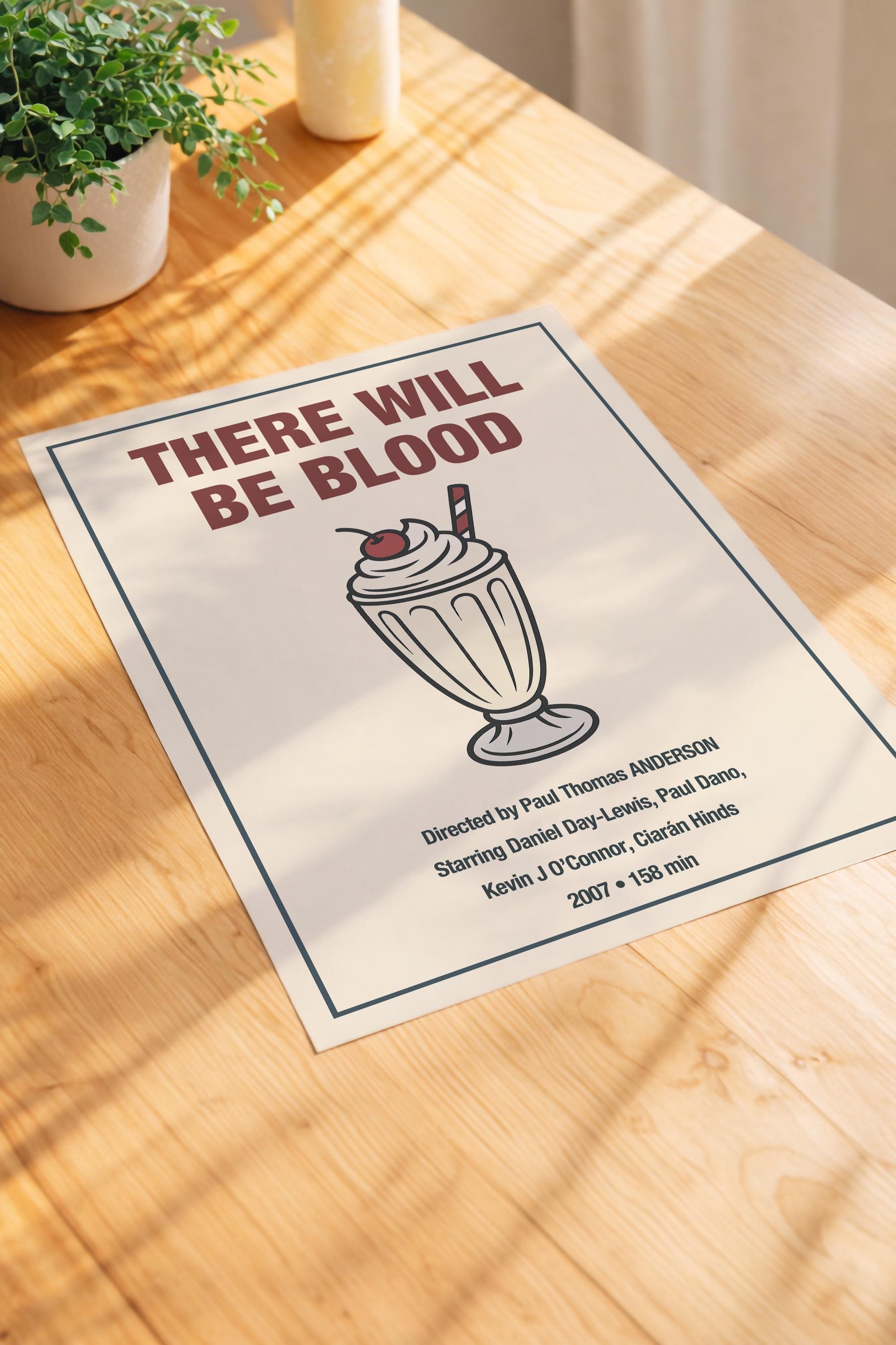 There Will be Blood Minimalist Movie Poster – Milkshake Illustration - Paul Thomas Anderson Film Print – Giclée Cinema Wall Art — image 3