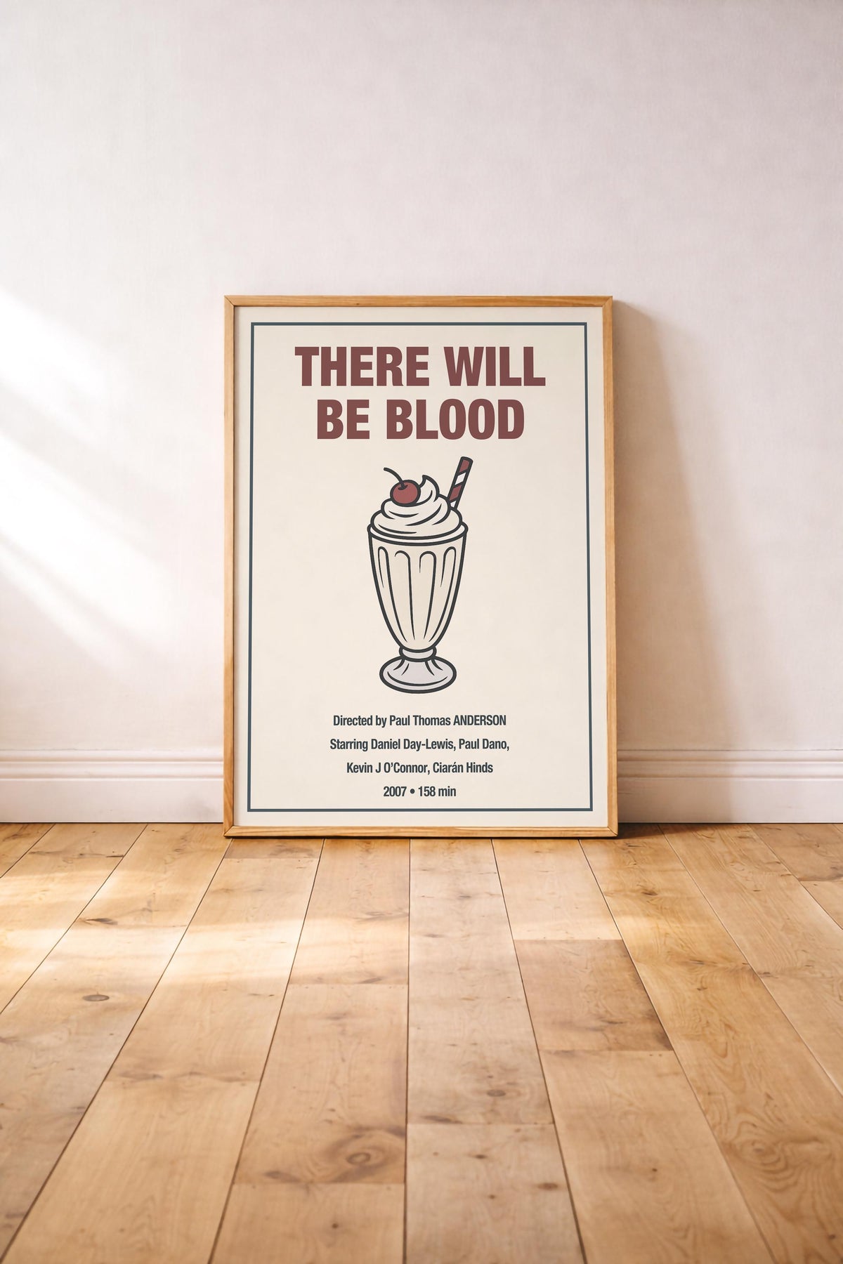 There Will be Blood Minimalist Movie Poster | Milkshake Illustration | Paul Thomas Anderson Film Print | Giclée Cinema Wall Art